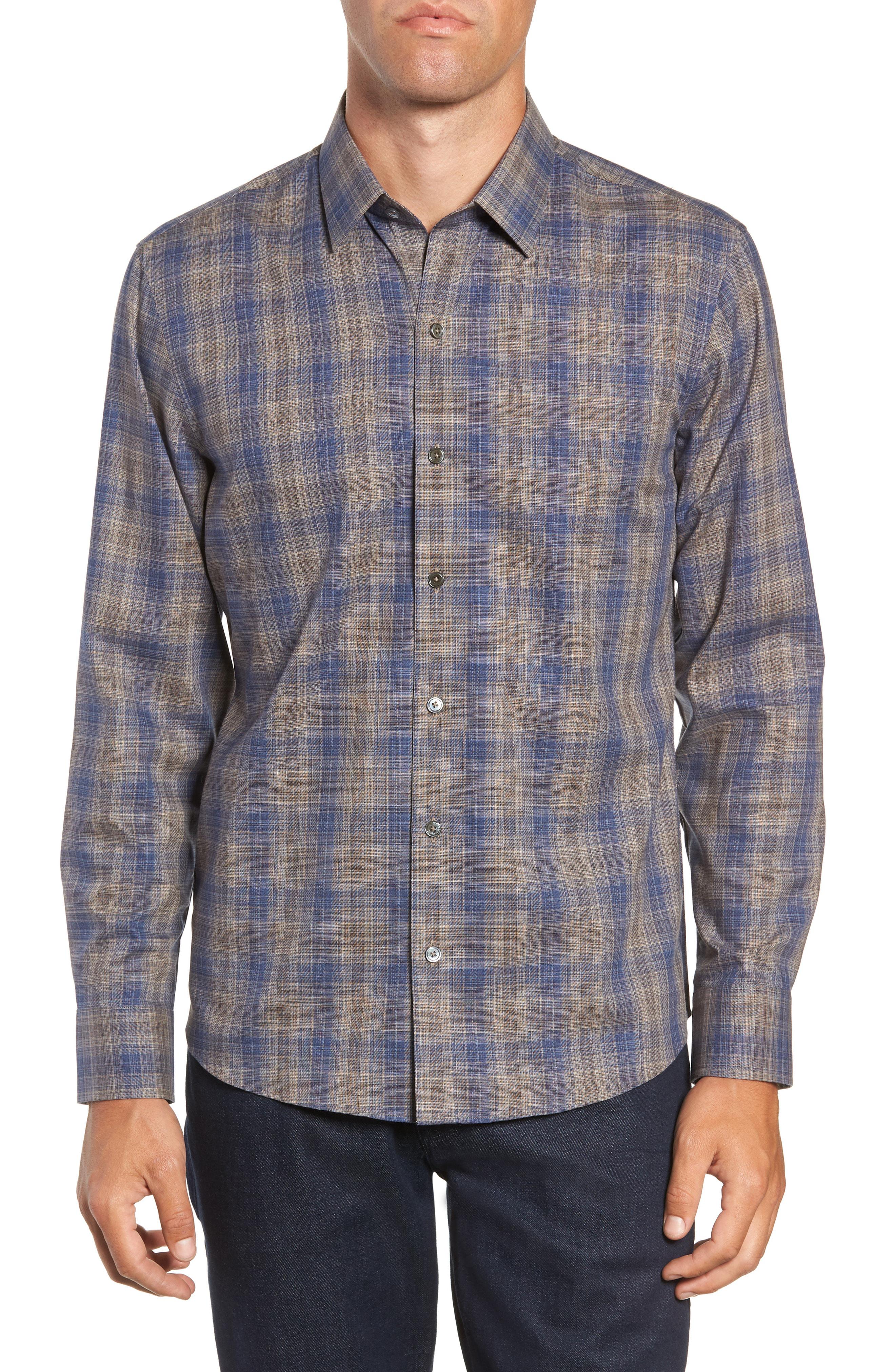 Zachary Prell Compton Regular Fit Check Sport Shirt in Natural for Men ...