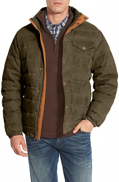 Timberland 'mount Davis' Water Resistant Waxed Canvas Down Jacket in