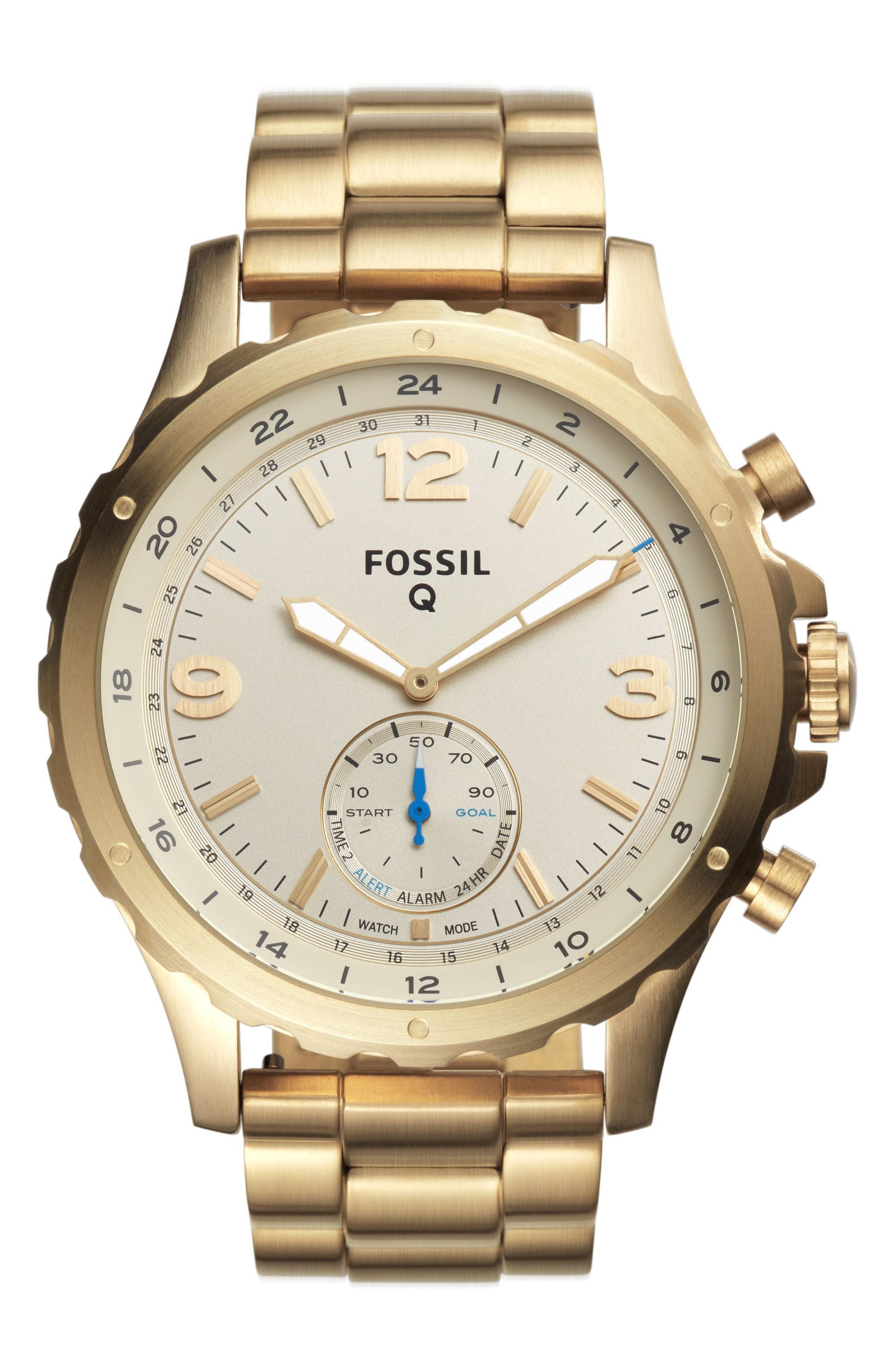 mens gold fossil smartwatch