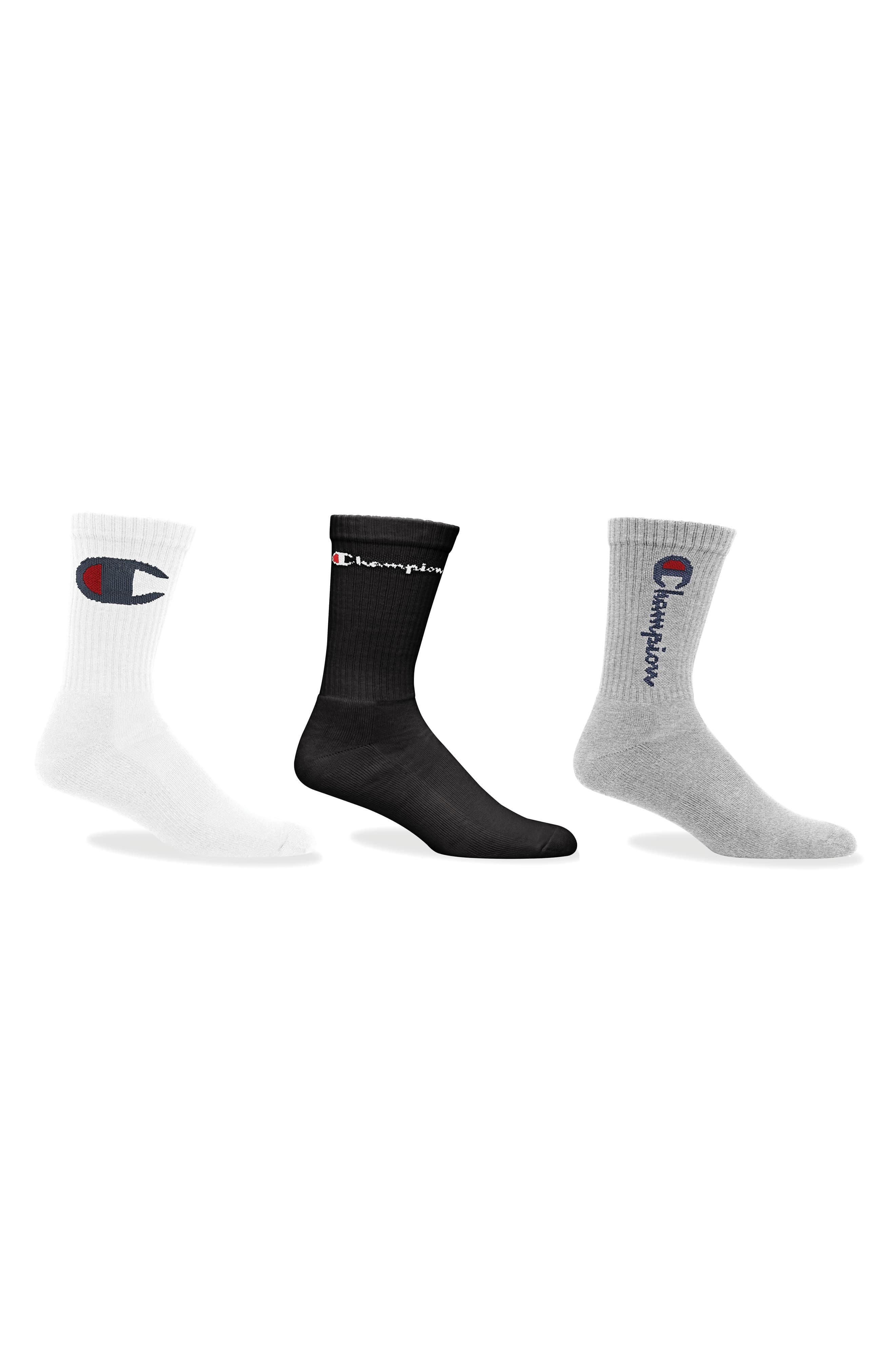 Champion 3-pack Multi Logo Crew Socks in White for Men - Save 54% - Lyst
