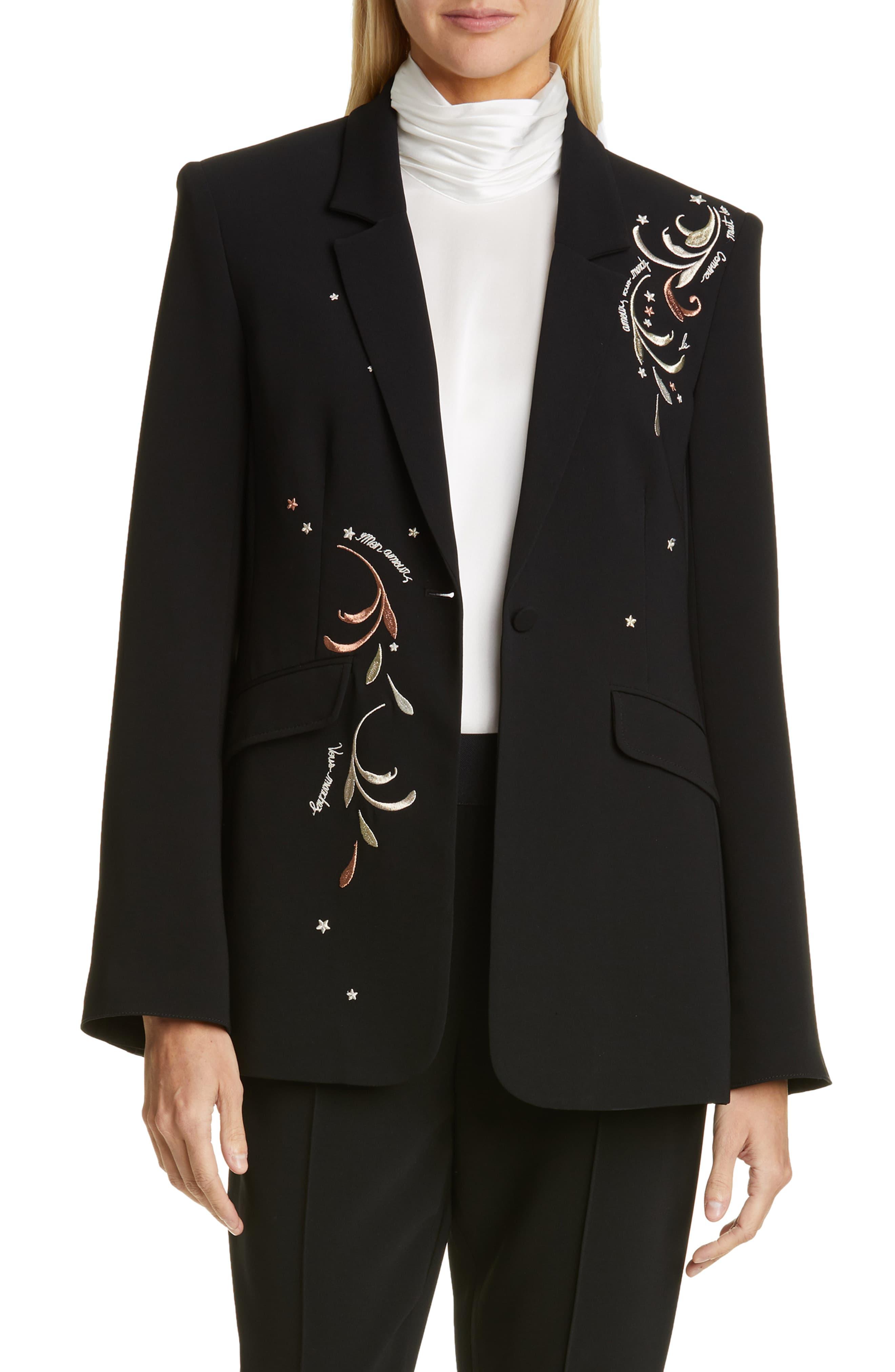 Cinq À Sept Cinq À Sept Estelle Embroidered Blazer in Black - Lyst