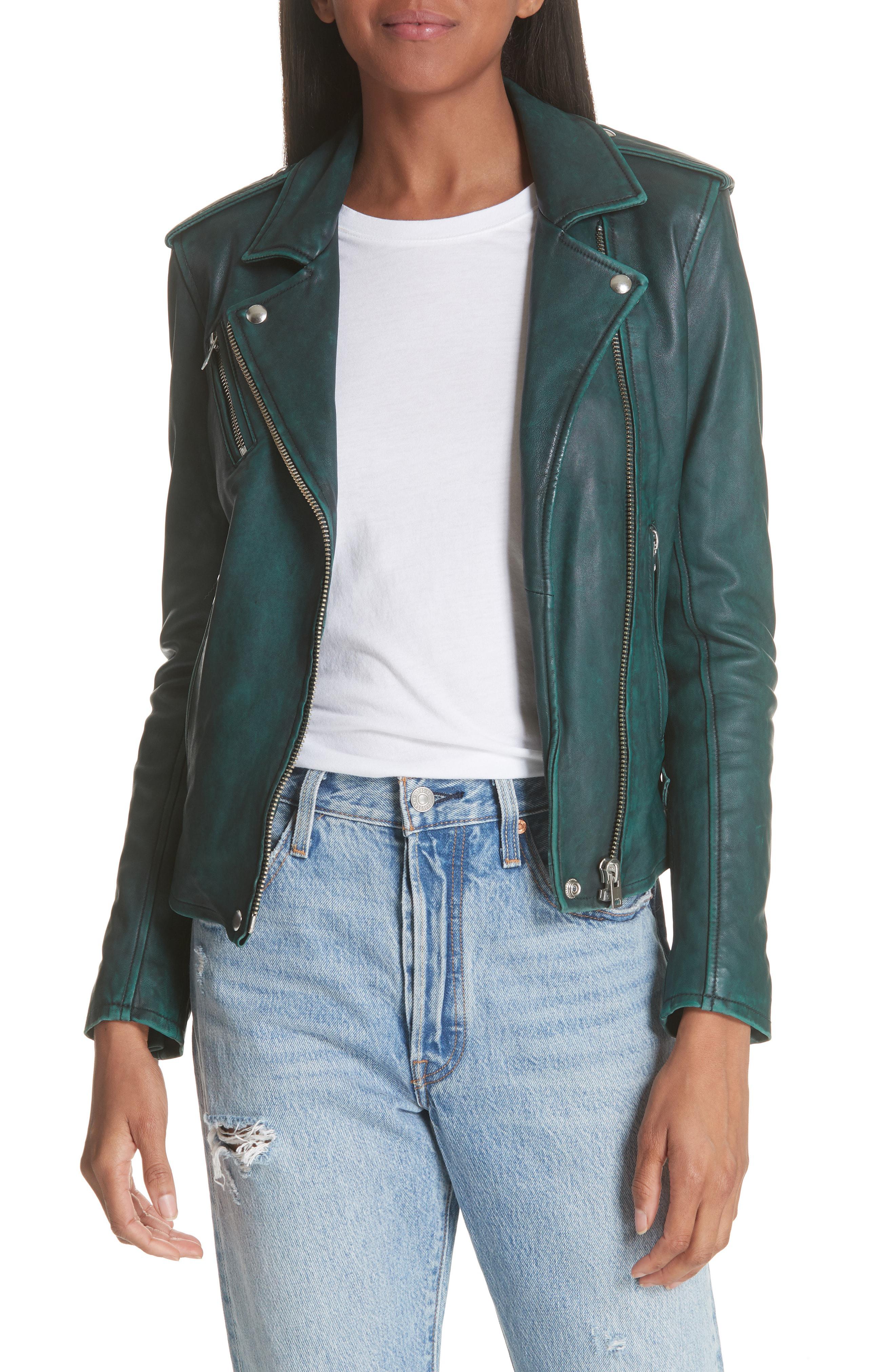 Lyst - Iro Leather Moto Jacket in Green