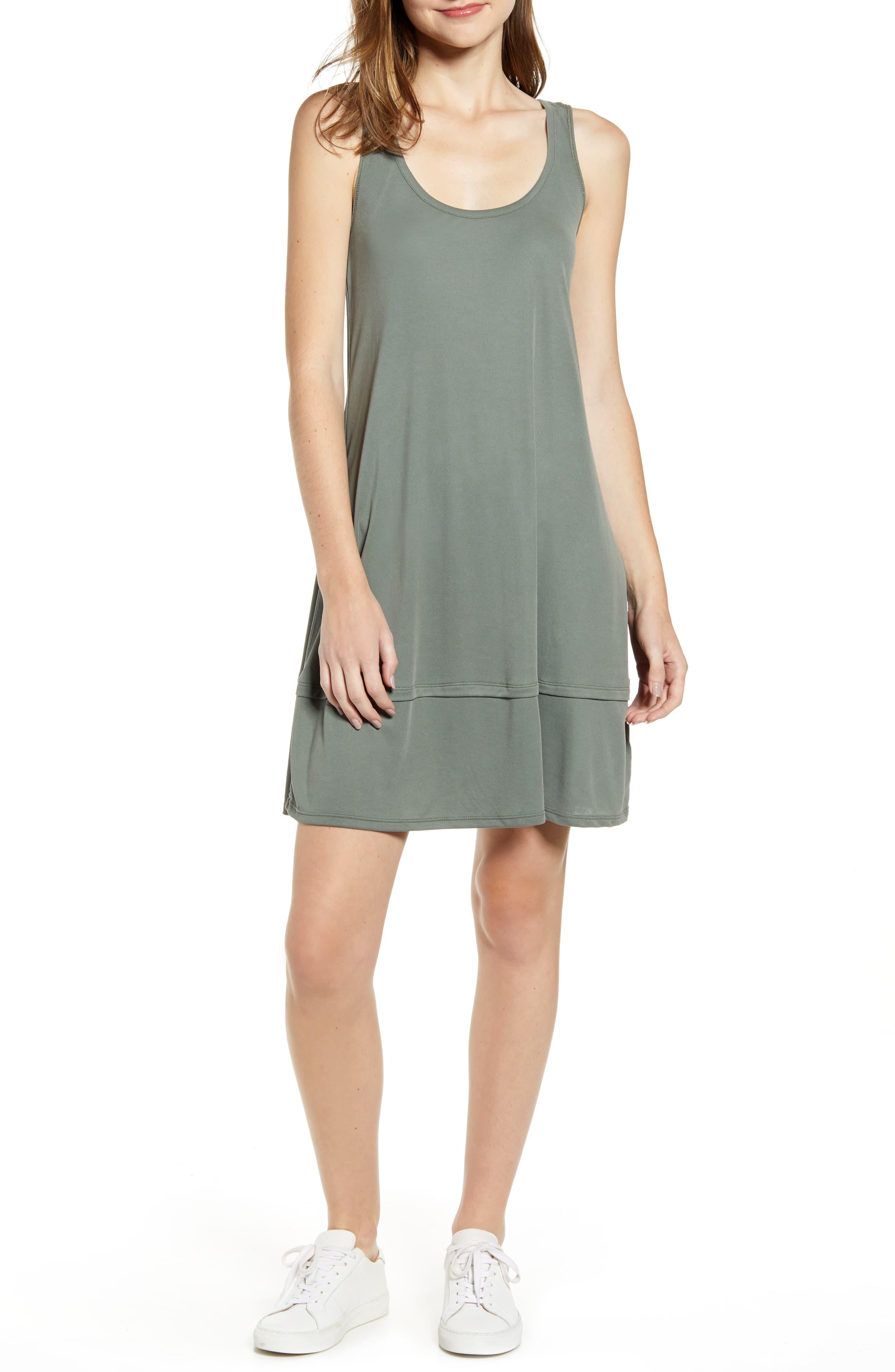 Splendid Washed Ribbed Jersey Dress in Green Lyst