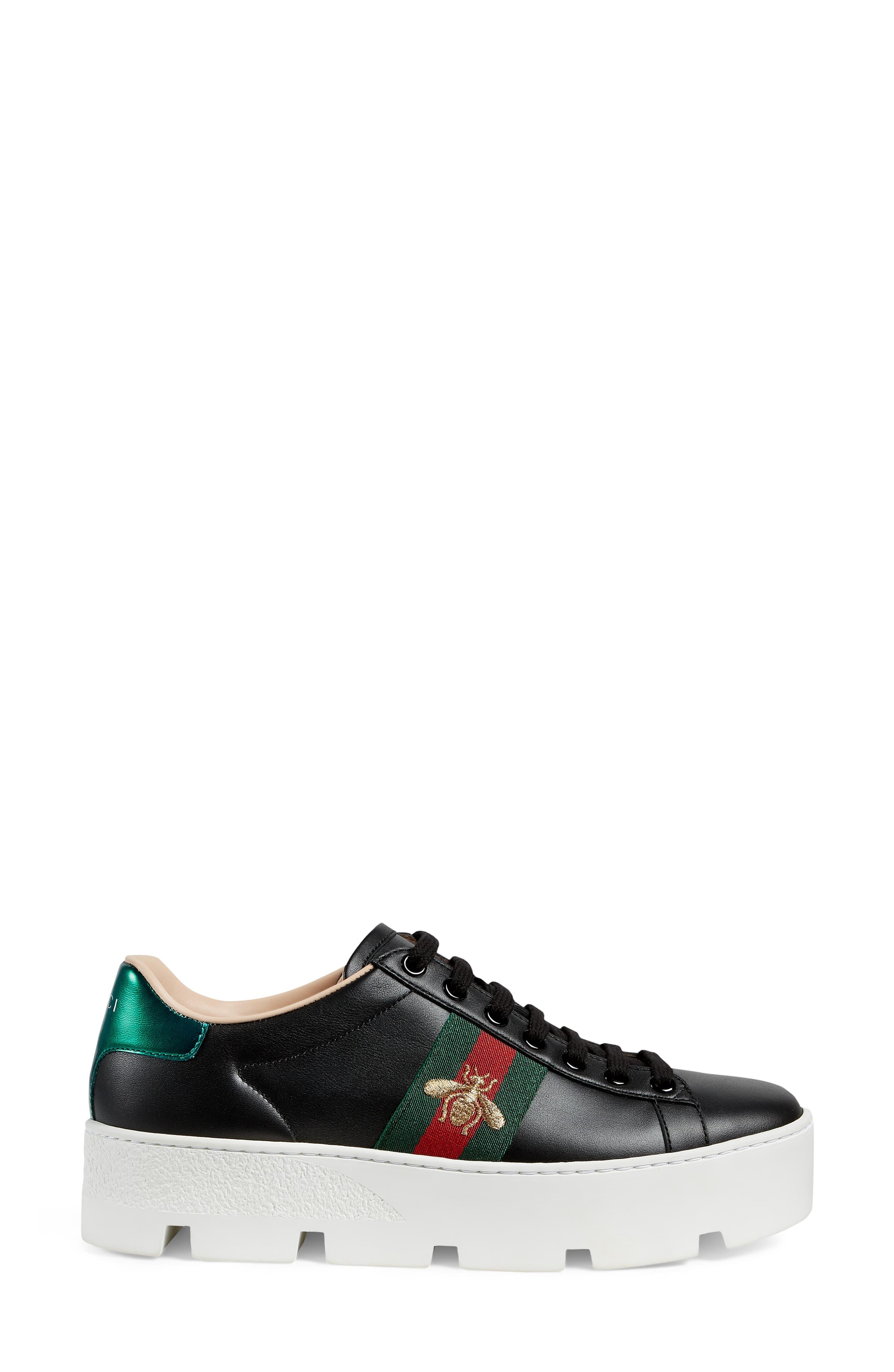 Gucci Ace Leather Platform Sneakers - Lyst