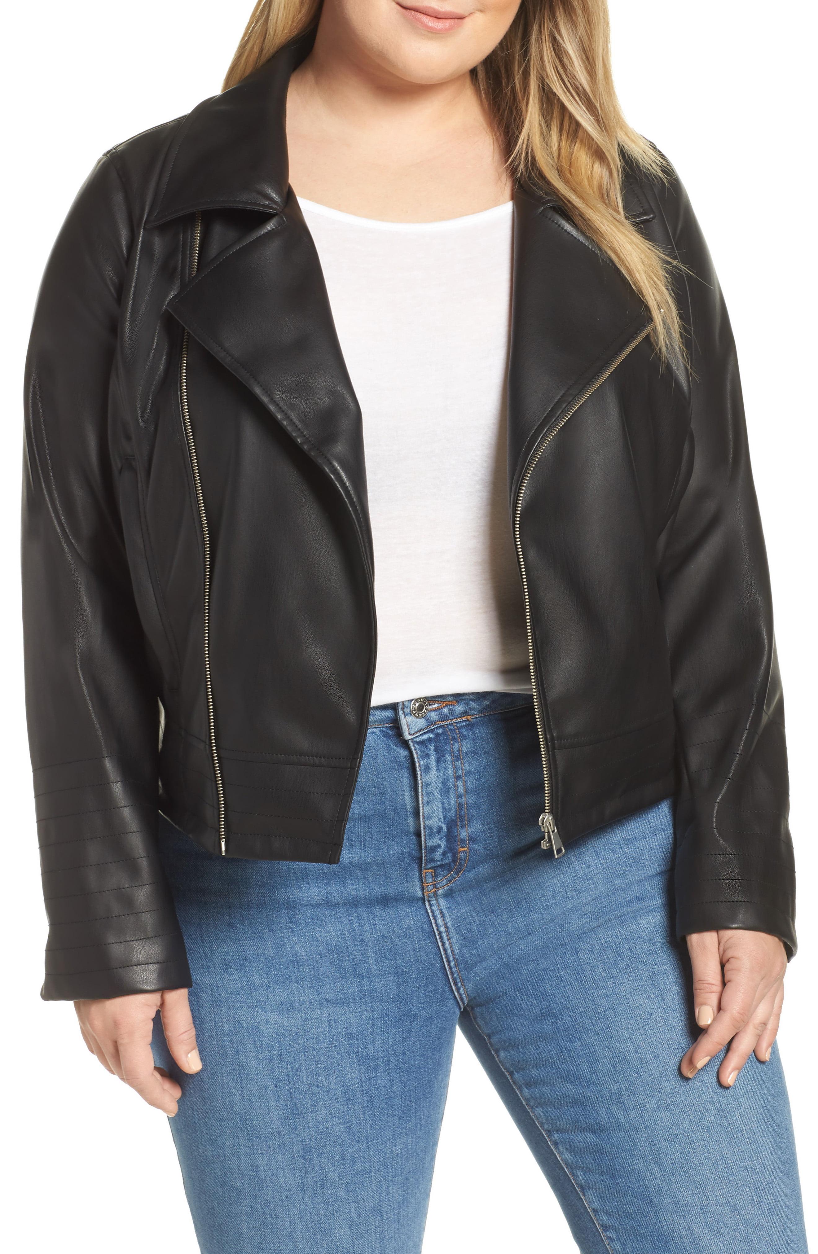 Lyst Halogen Quilted Faux Leather Moto Jacket In Black Halogen Women S Black Quilted Faux Leather Moto Jacket