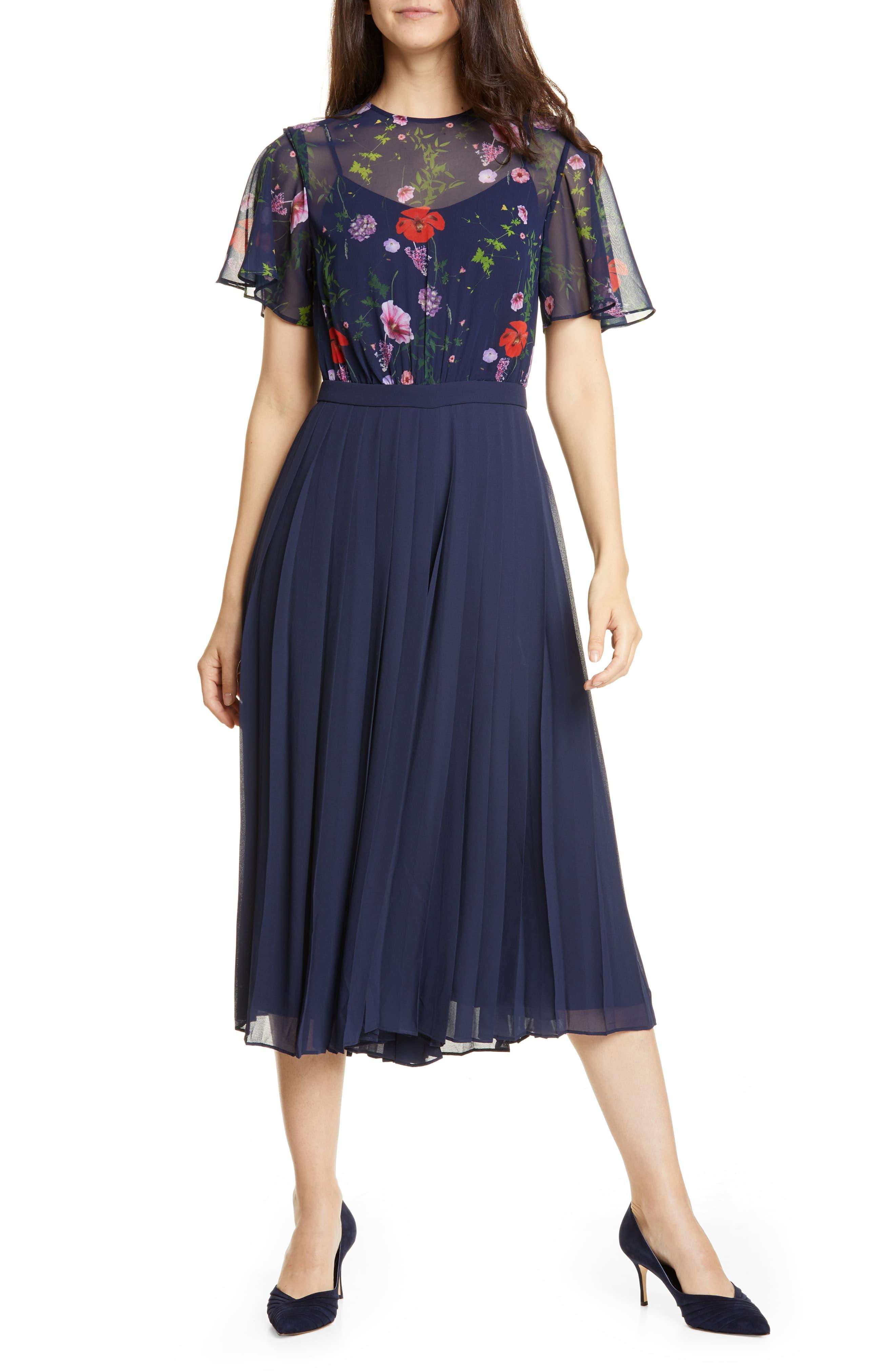 Ted Baker Hedgerow Pleated Culotte Jumpsuit in Blue - Lyst