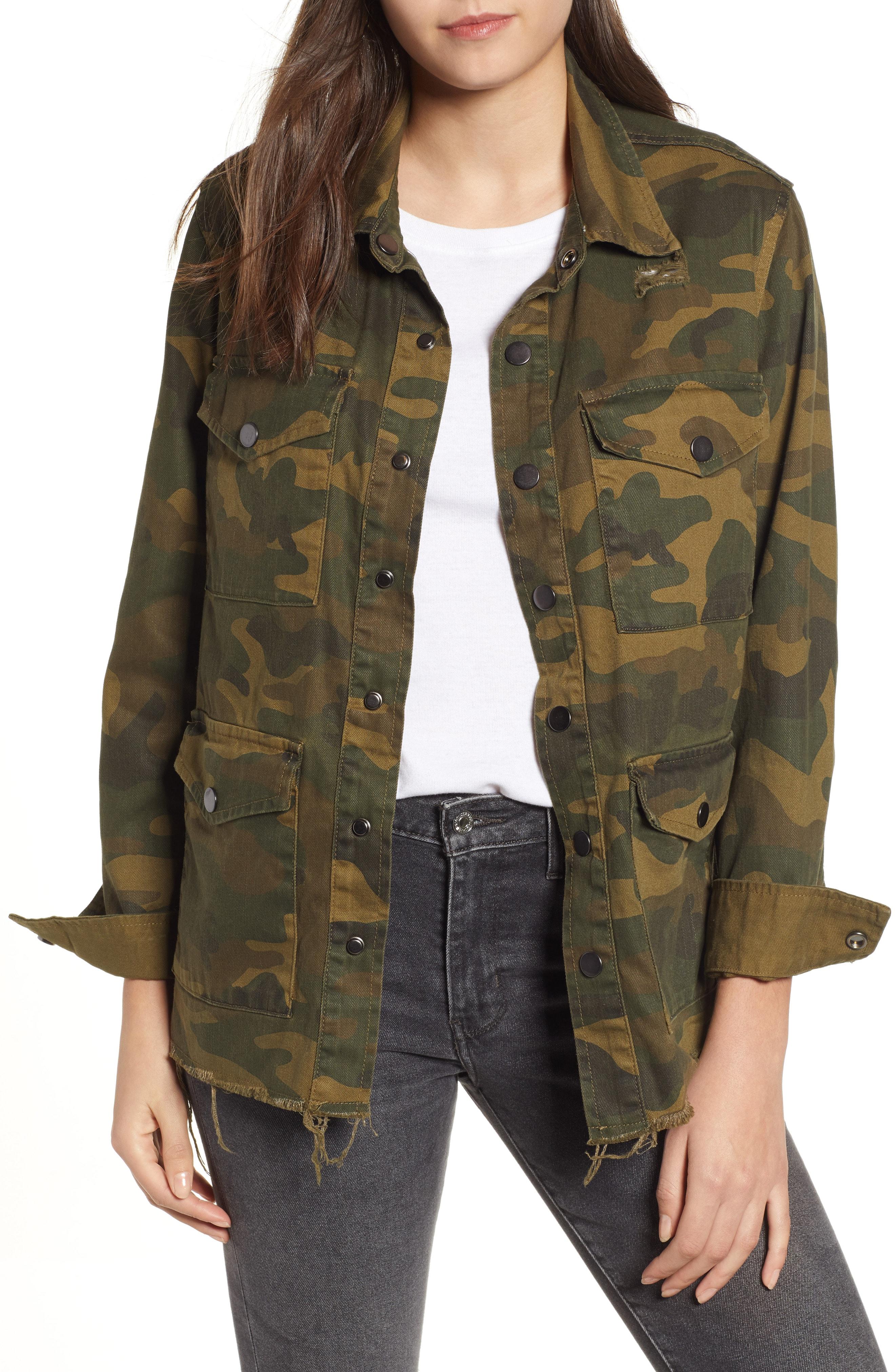 Lyst Blank NYC Reversible Camouflage Denim Jacket in Green