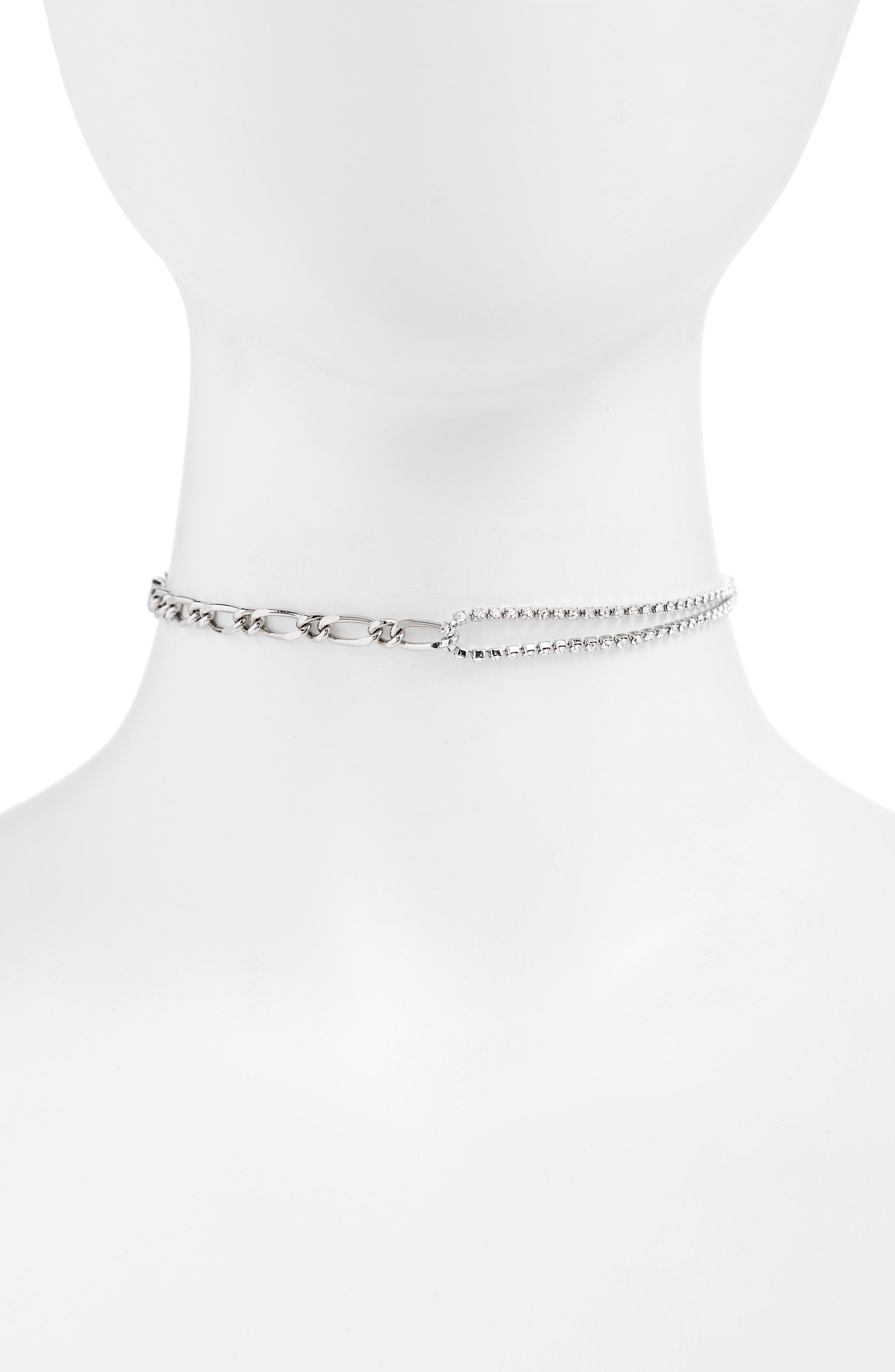 Lyst - Justine Clenquet Roxy Crystal & Chain Choker in White
