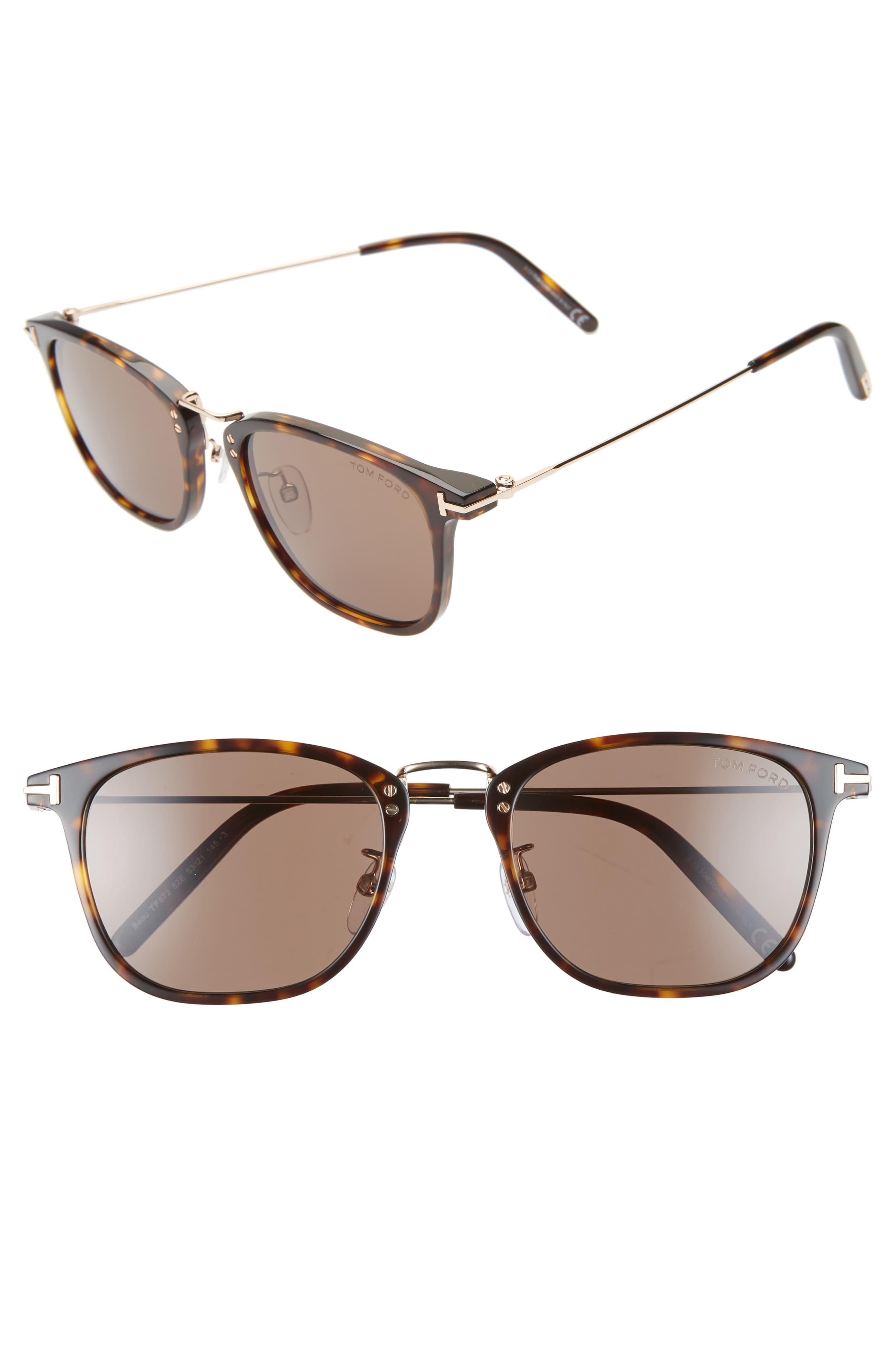 Tom Ford Beau 53mm Square Sunglasses In Brown For Men Lyst