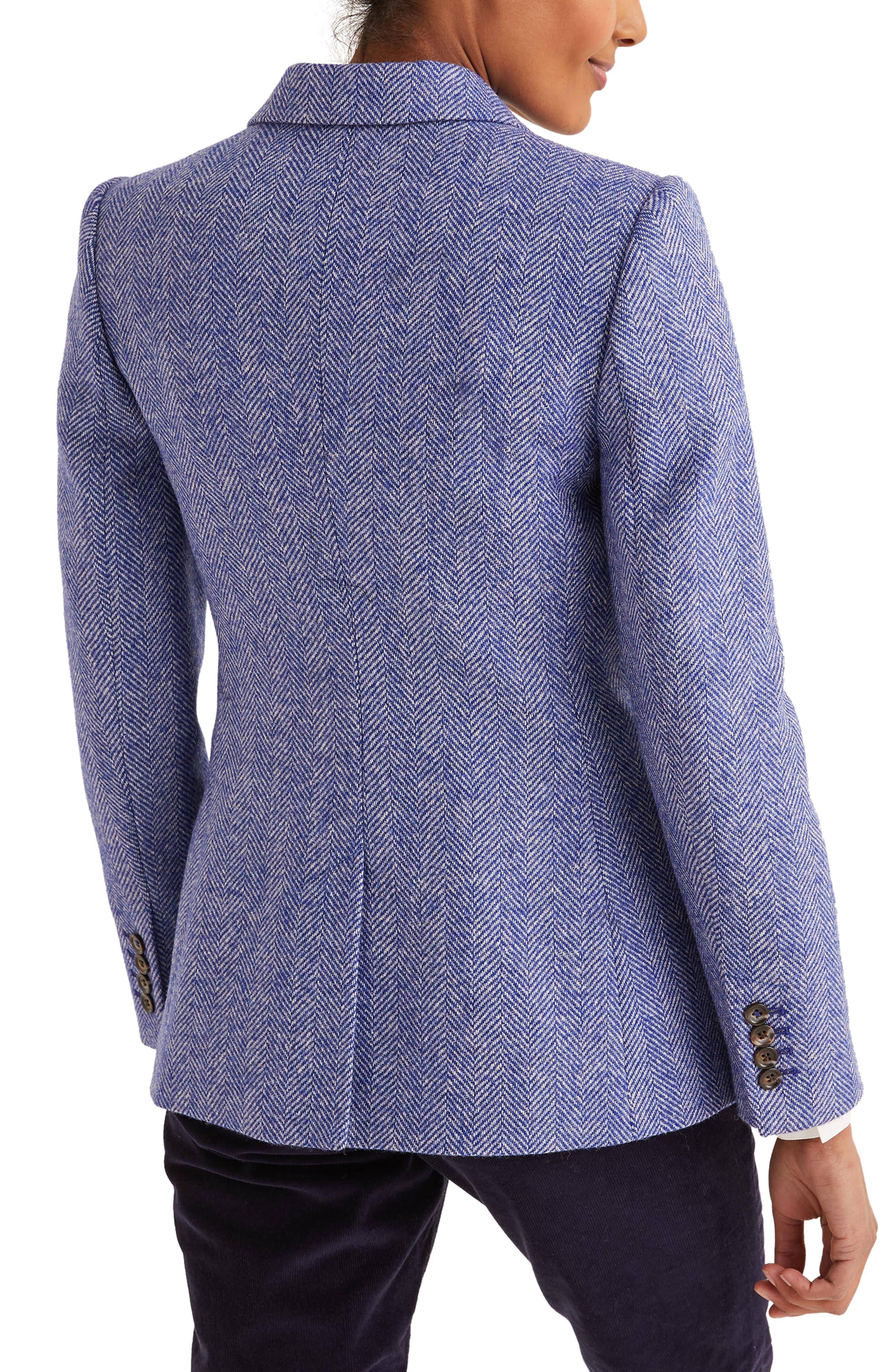 Boden Smyth Herringbone Tweed Wool Blazer In Blue Lyst
