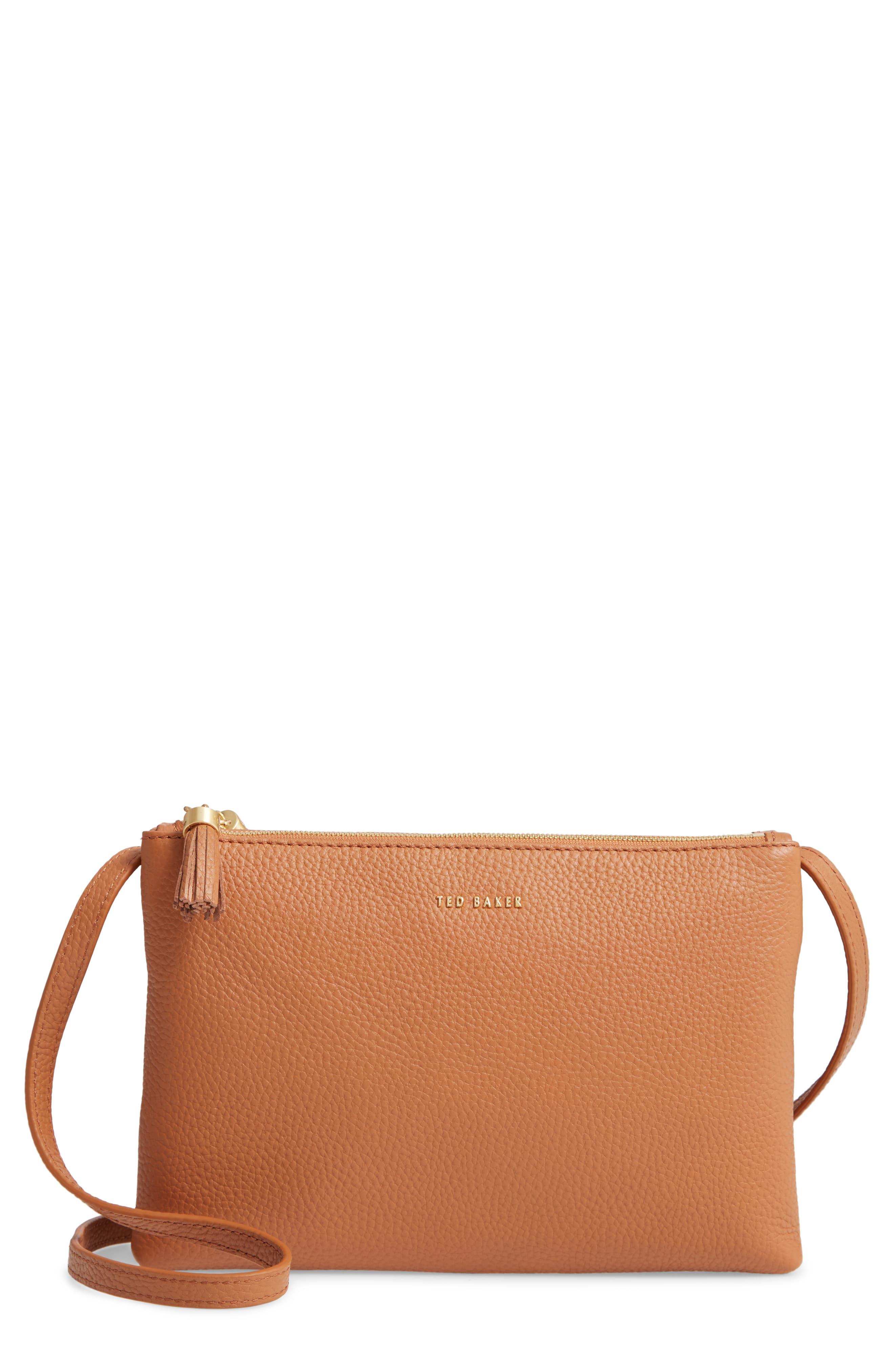 Ted Baker Maceyy Double Zip Leather Crossbody Bag - in Black - Lyst