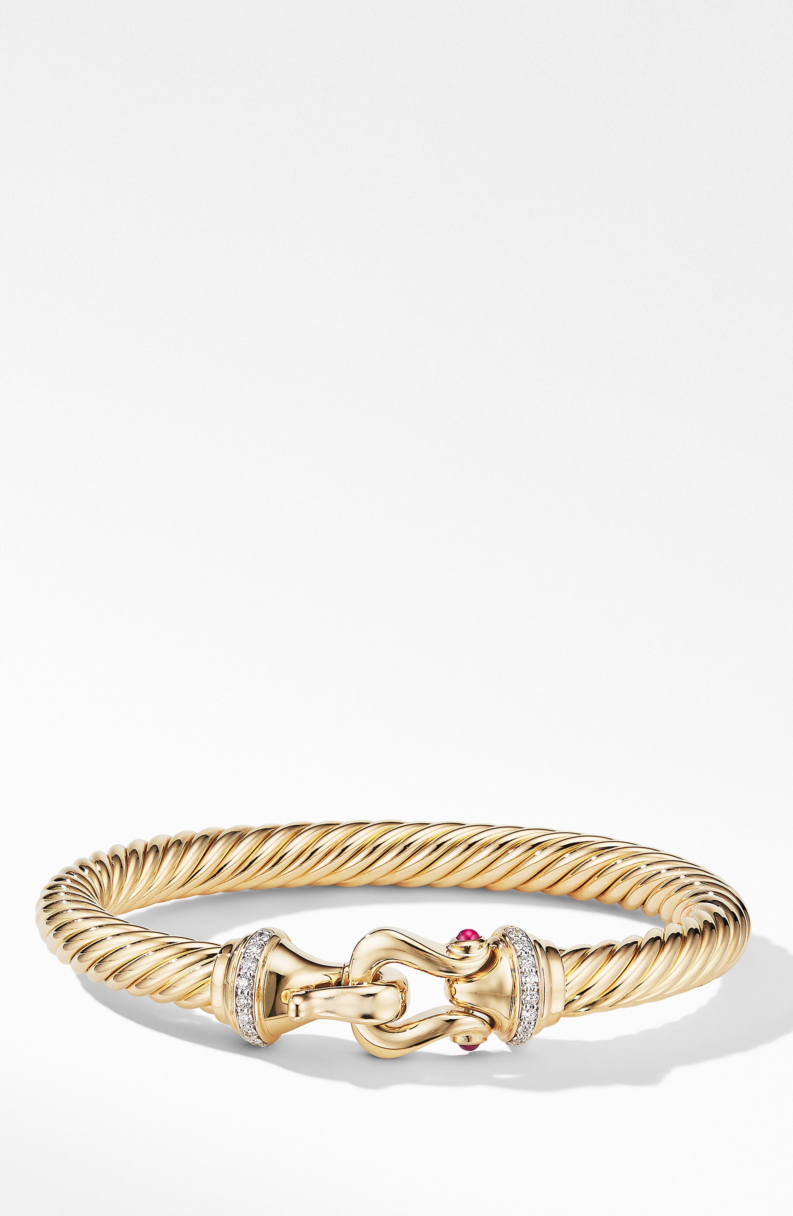 Lyst David Yurman Cable Buckle Bracelet With Diamonds   David Yurman  Cable Buckle Bracelet With Diamonds 