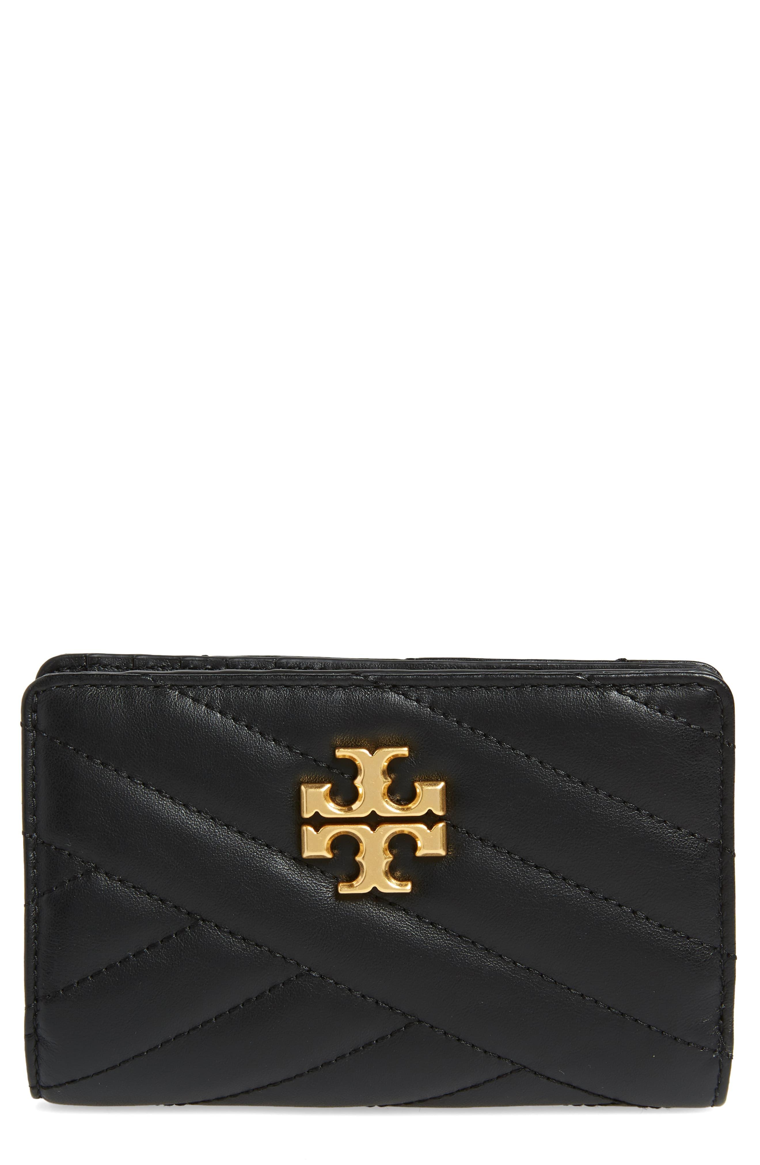 Tory Burch Medium Kira Quilted Leather Wallet in Black - Lyst