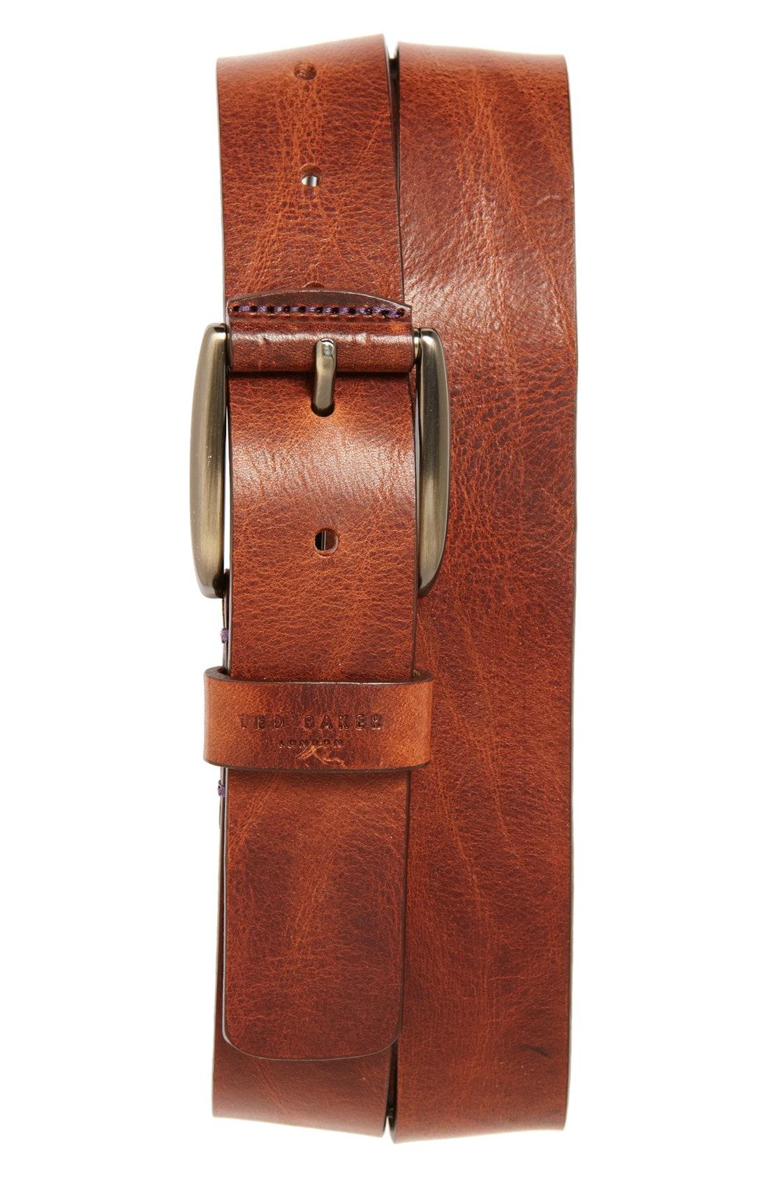 Lyst - Ted Baker &#39;jean&#39; Leather Belt in Brown for Men