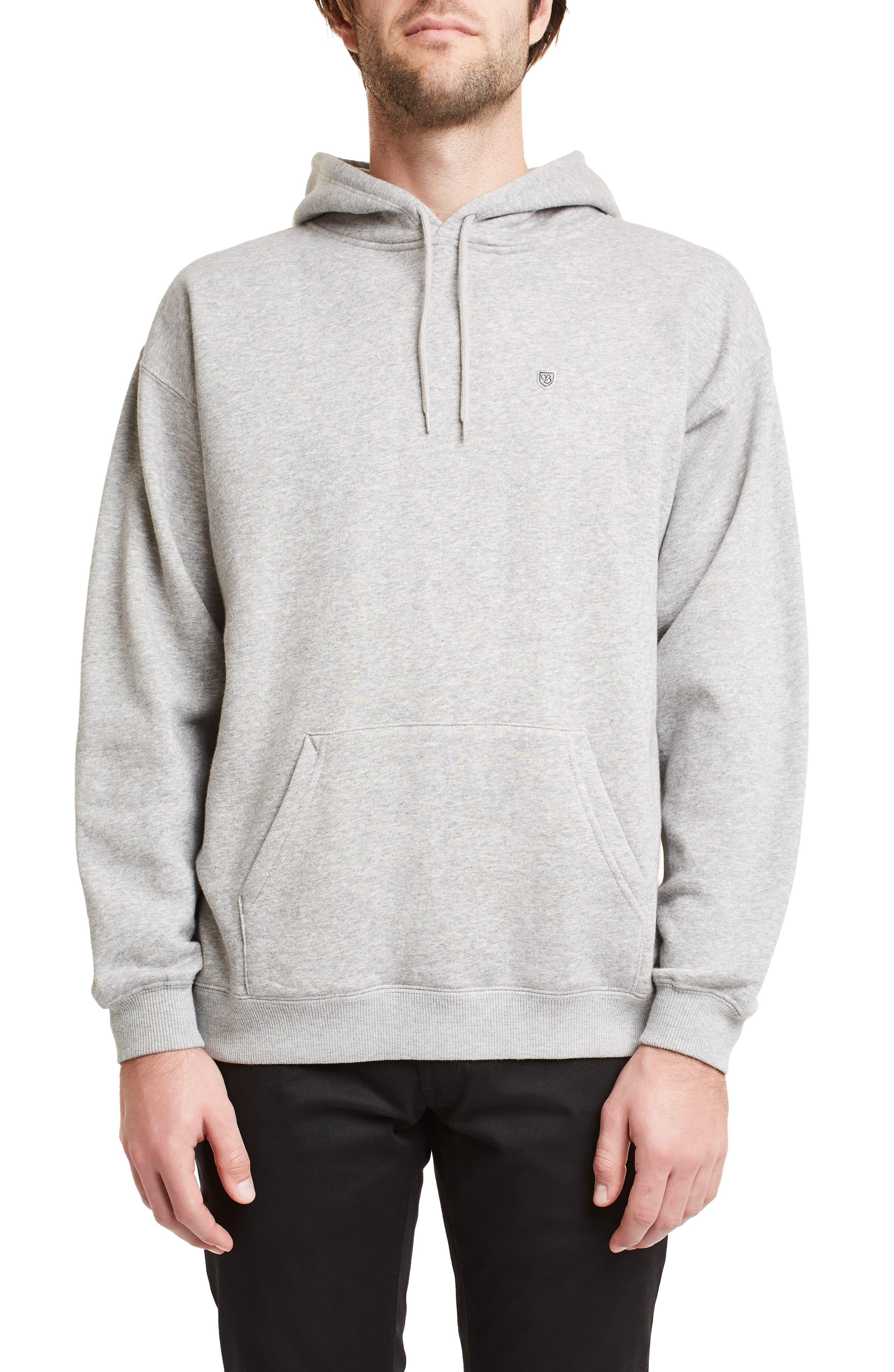 Brixton B-shield Hooded Sweatshirt in Gray for Men - Lyst