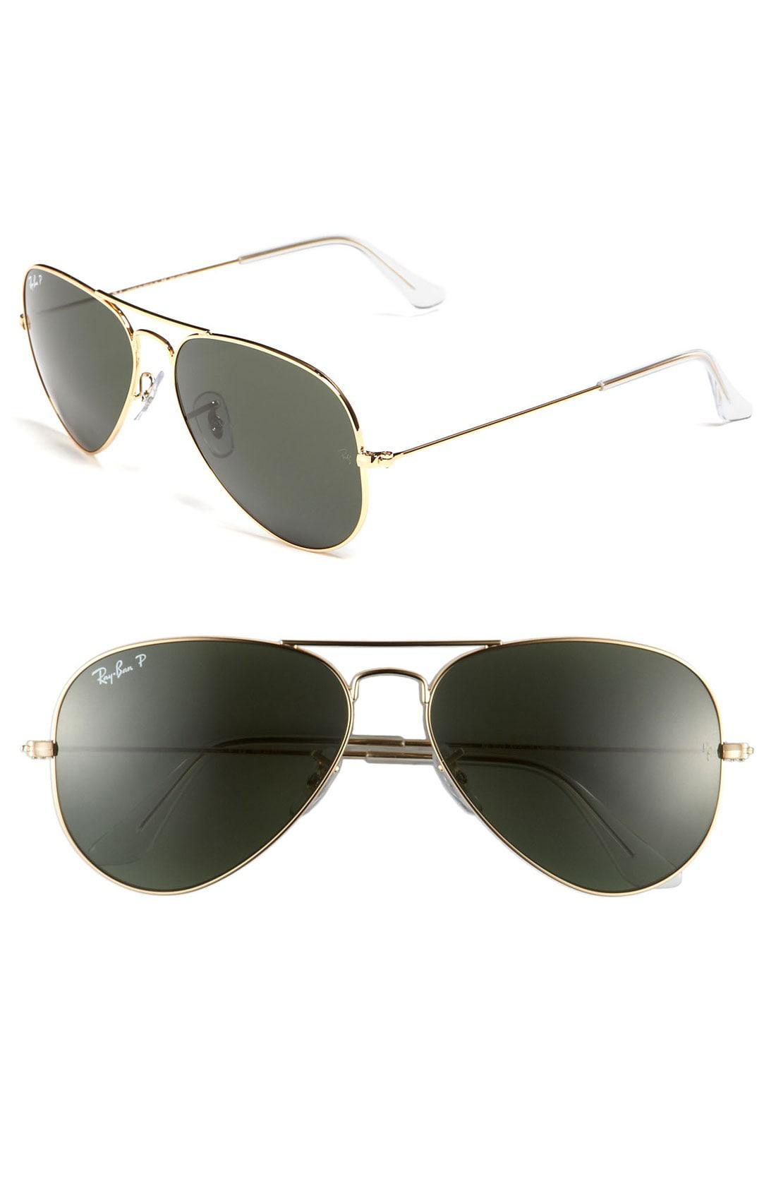 Lyst Ray Ban Polarized Original Aviator 58mm Sunglasses In Green For Men 