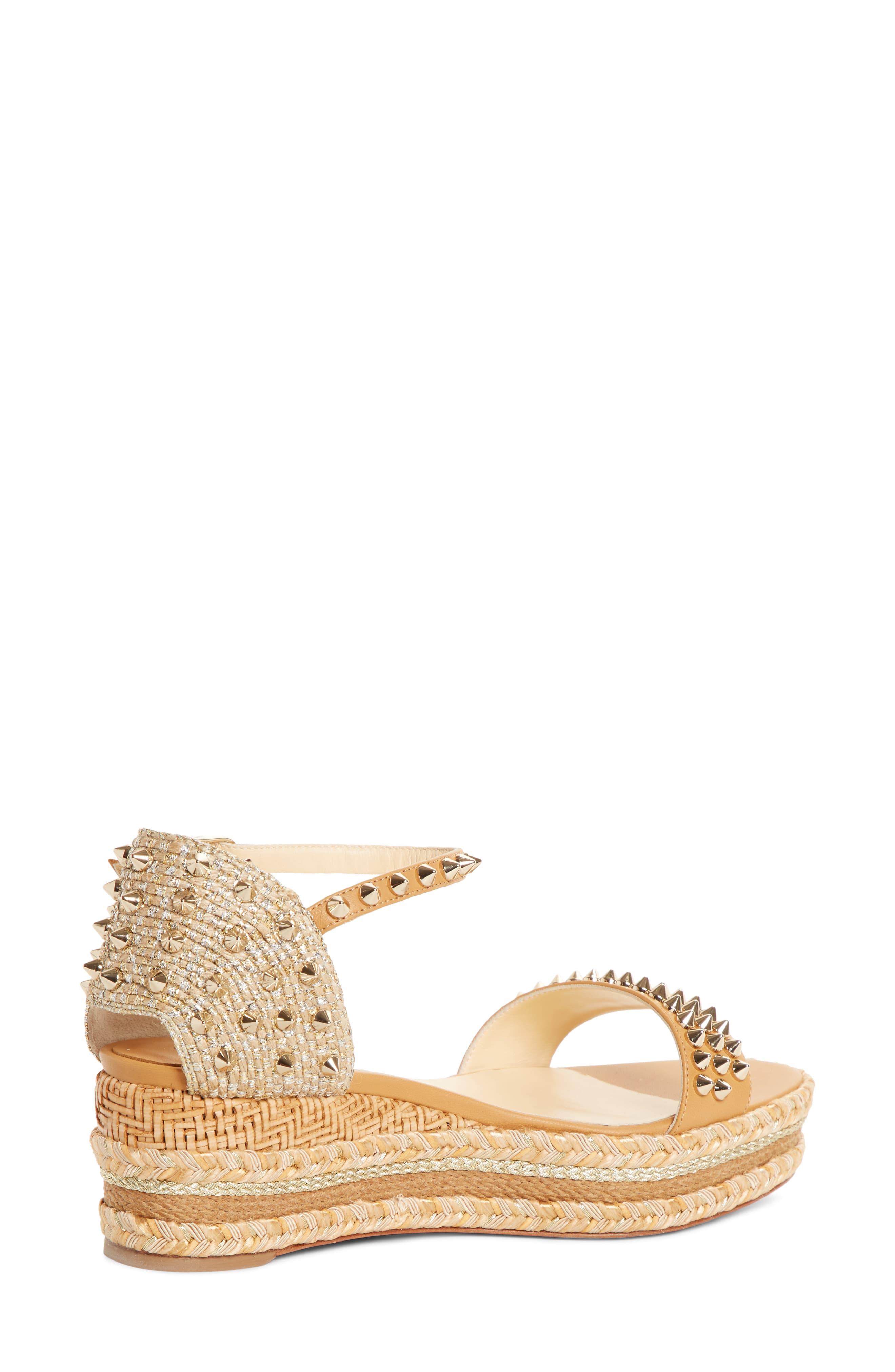 Christian Louboutin Madmonica Spike Wedge Sandal in Metallic - Lyst