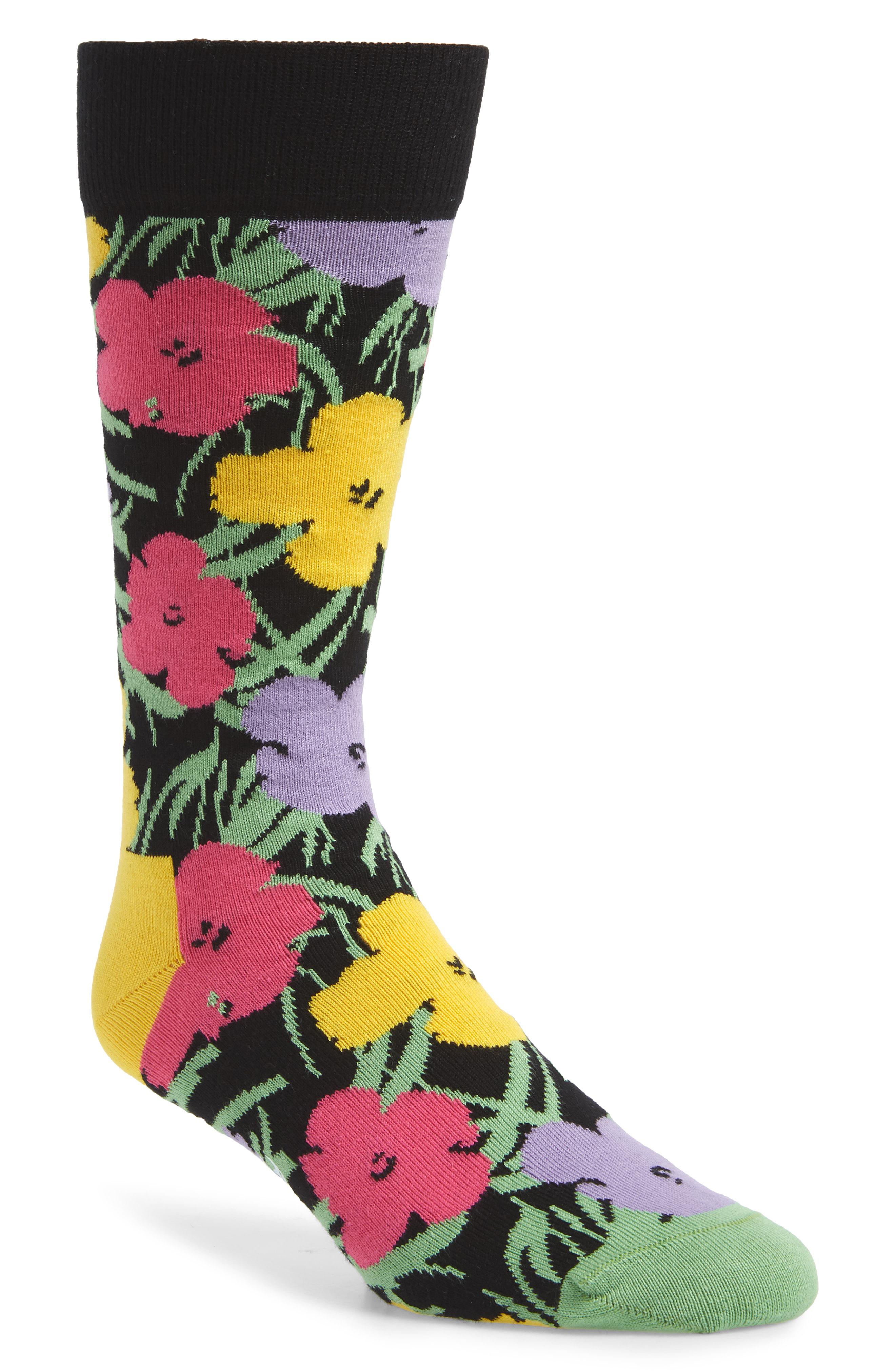 Happy Socks Andy Warhol Flower Socks in Pink for Men - Lyst