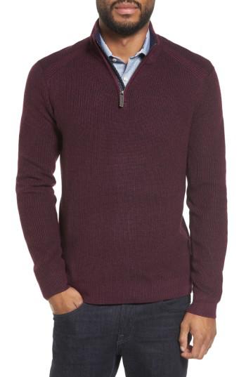 Lyst - Ted Baker Stach Quarter Zip Sweater in Purple for Men