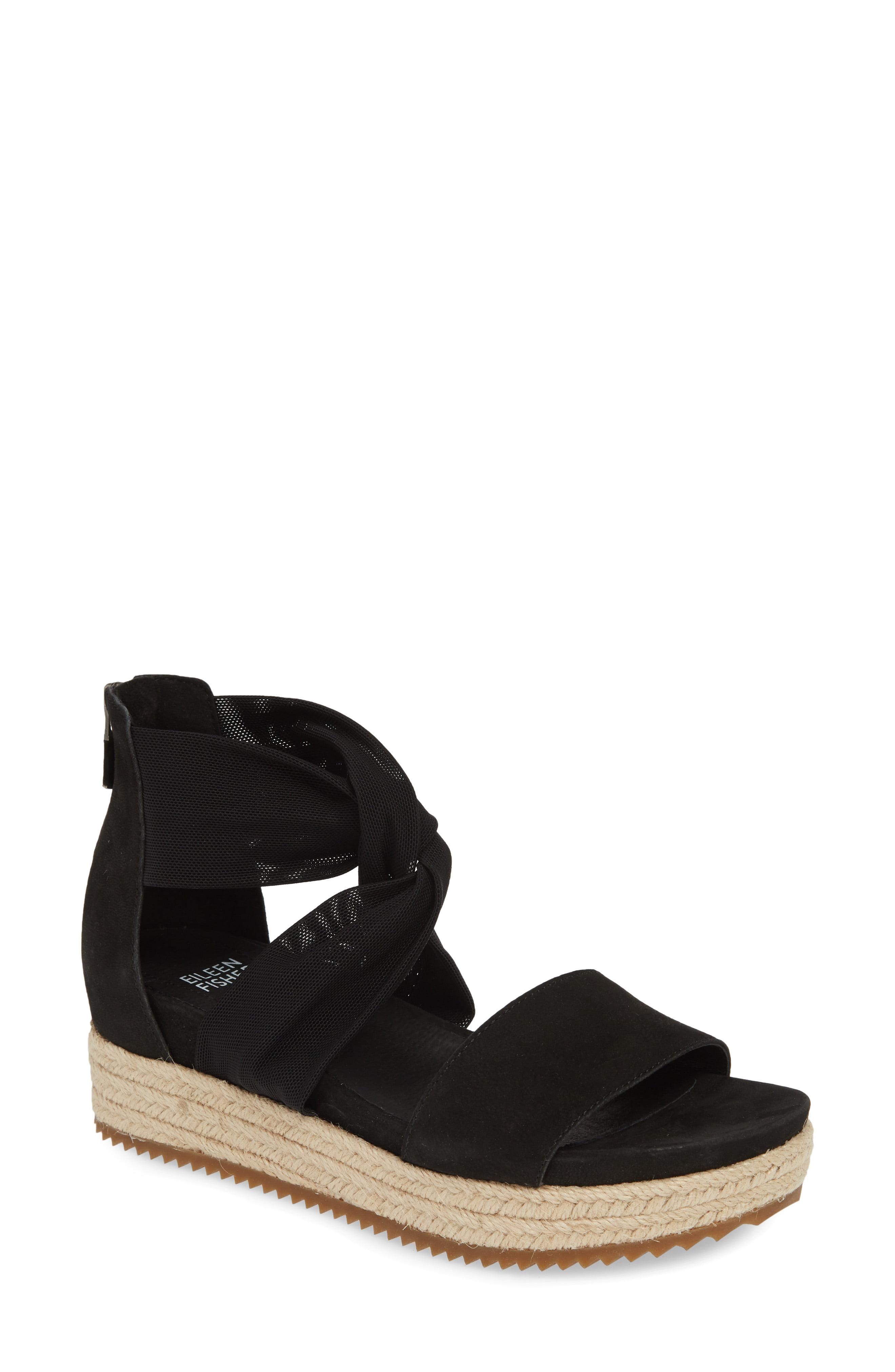 Eileen Fisher Whim Espadrille Wedge Sandal in Black - Lyst