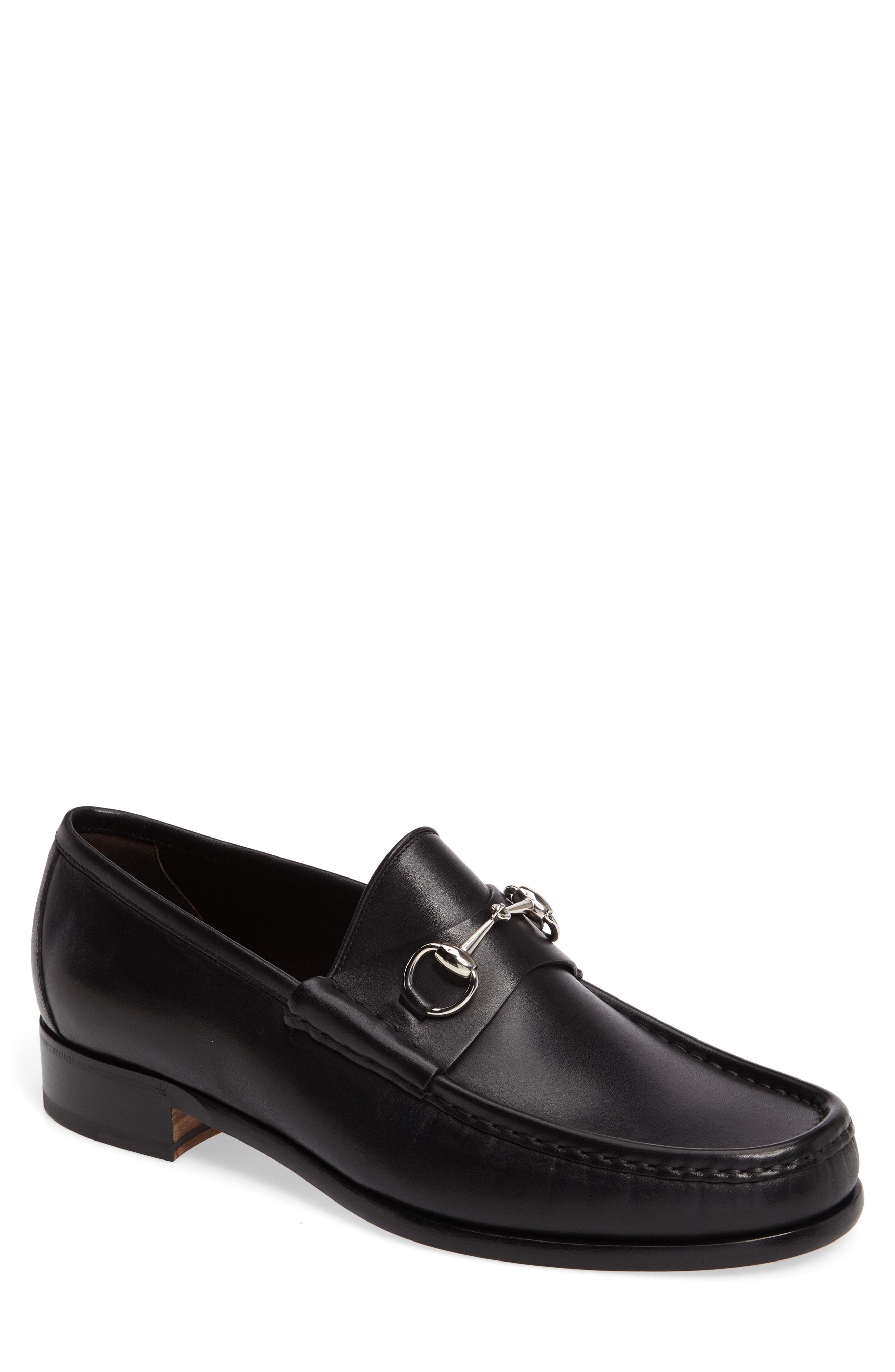 Gucci Classic Leather Moccasin in Black for Men - Lyst