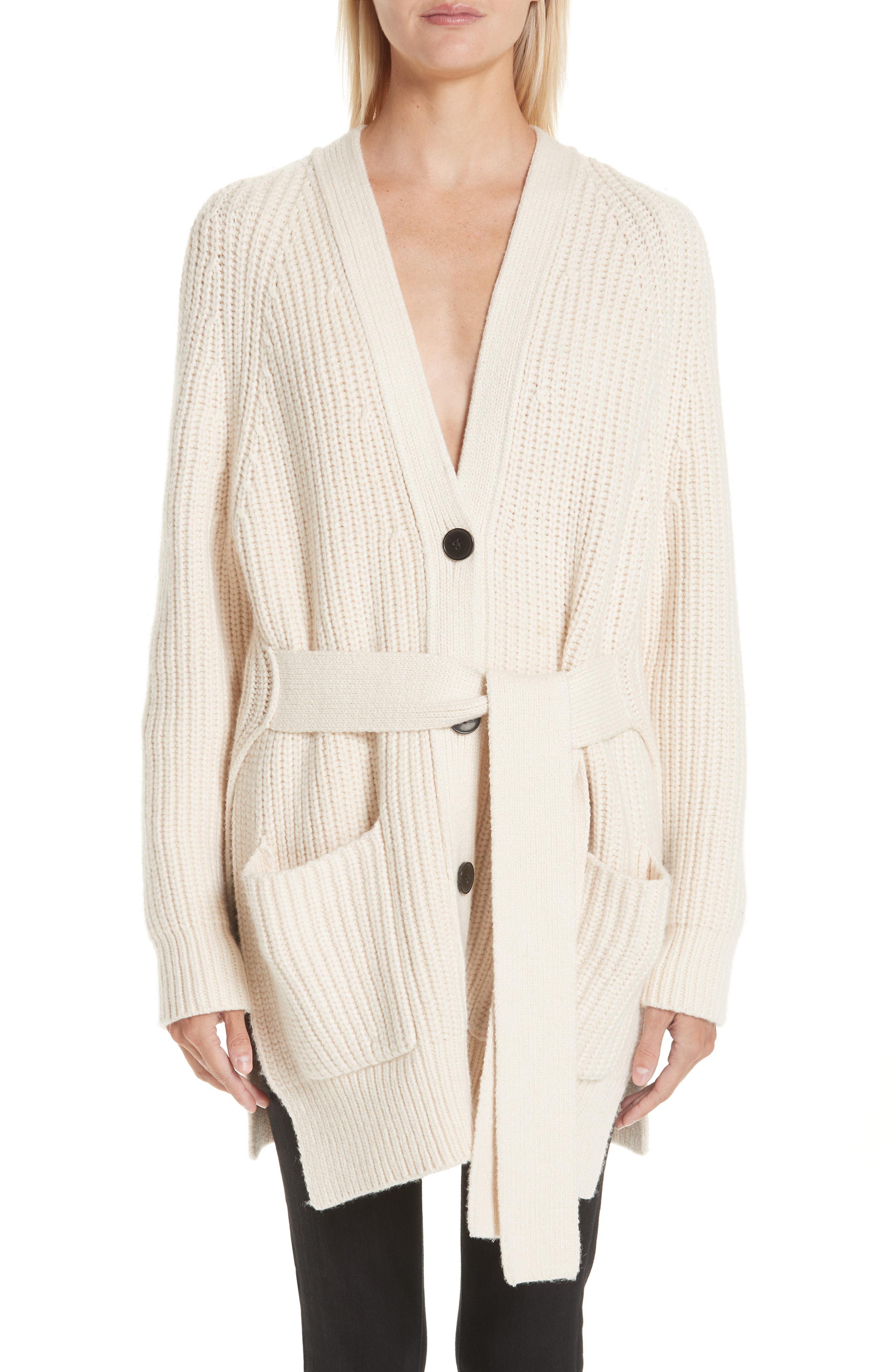 Lyst Proenza Schouler Tie Waist Cardigan in Natural