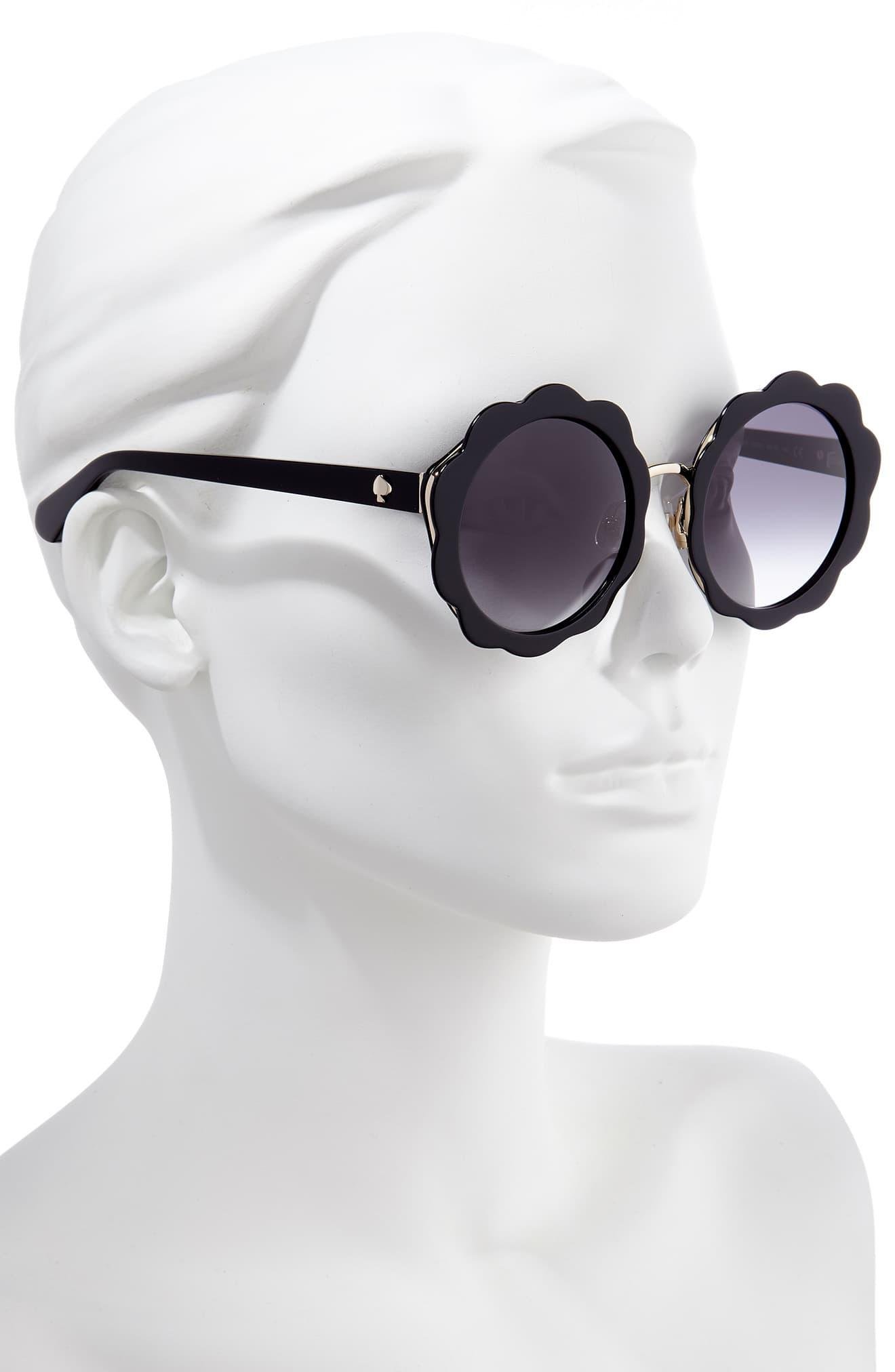 Kate Spade Womens Karrie Round Sunglasses In Black Lyst 6005