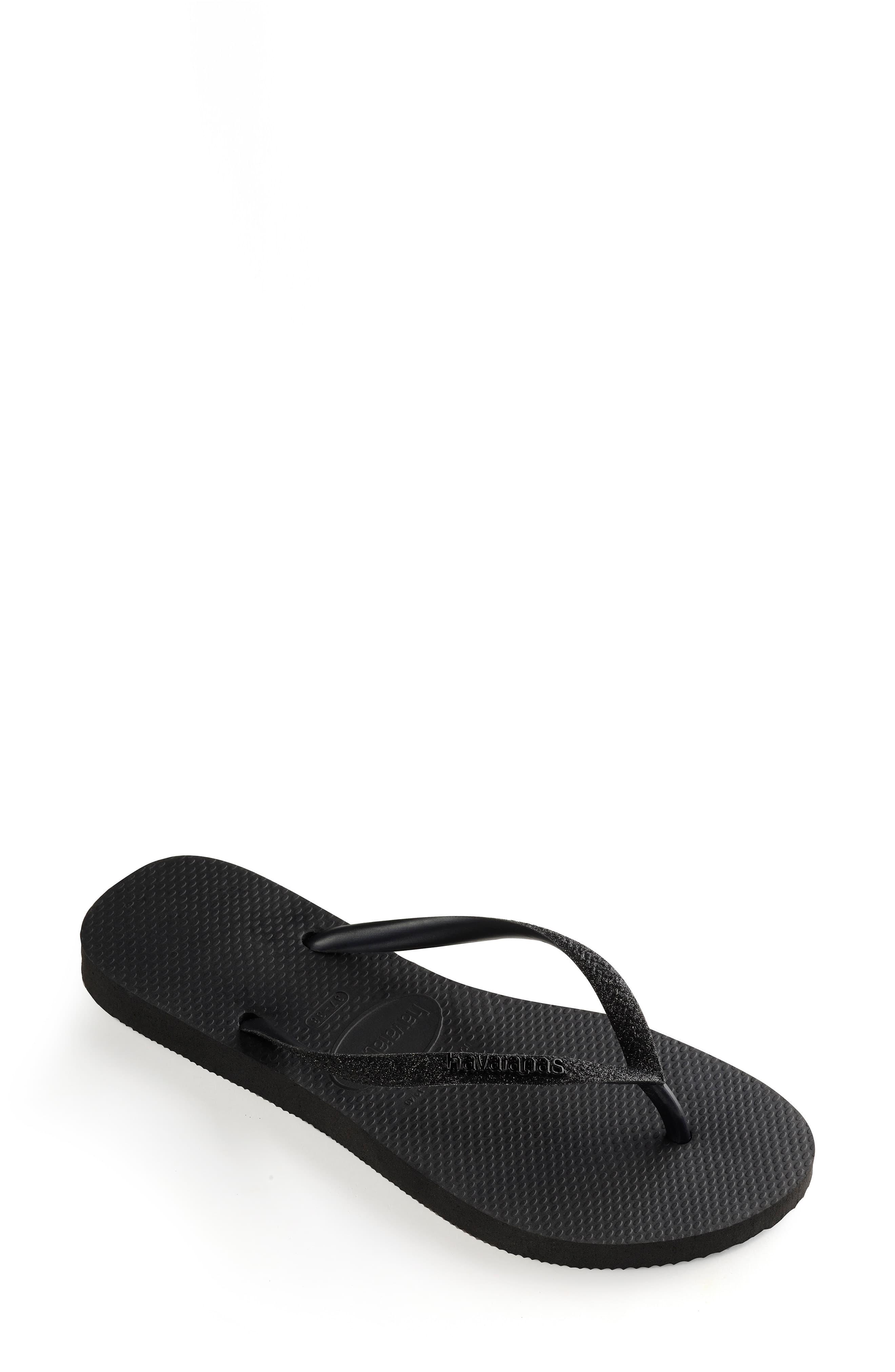 Havaianas Slim Glitter Flip Flop in Black - Lyst