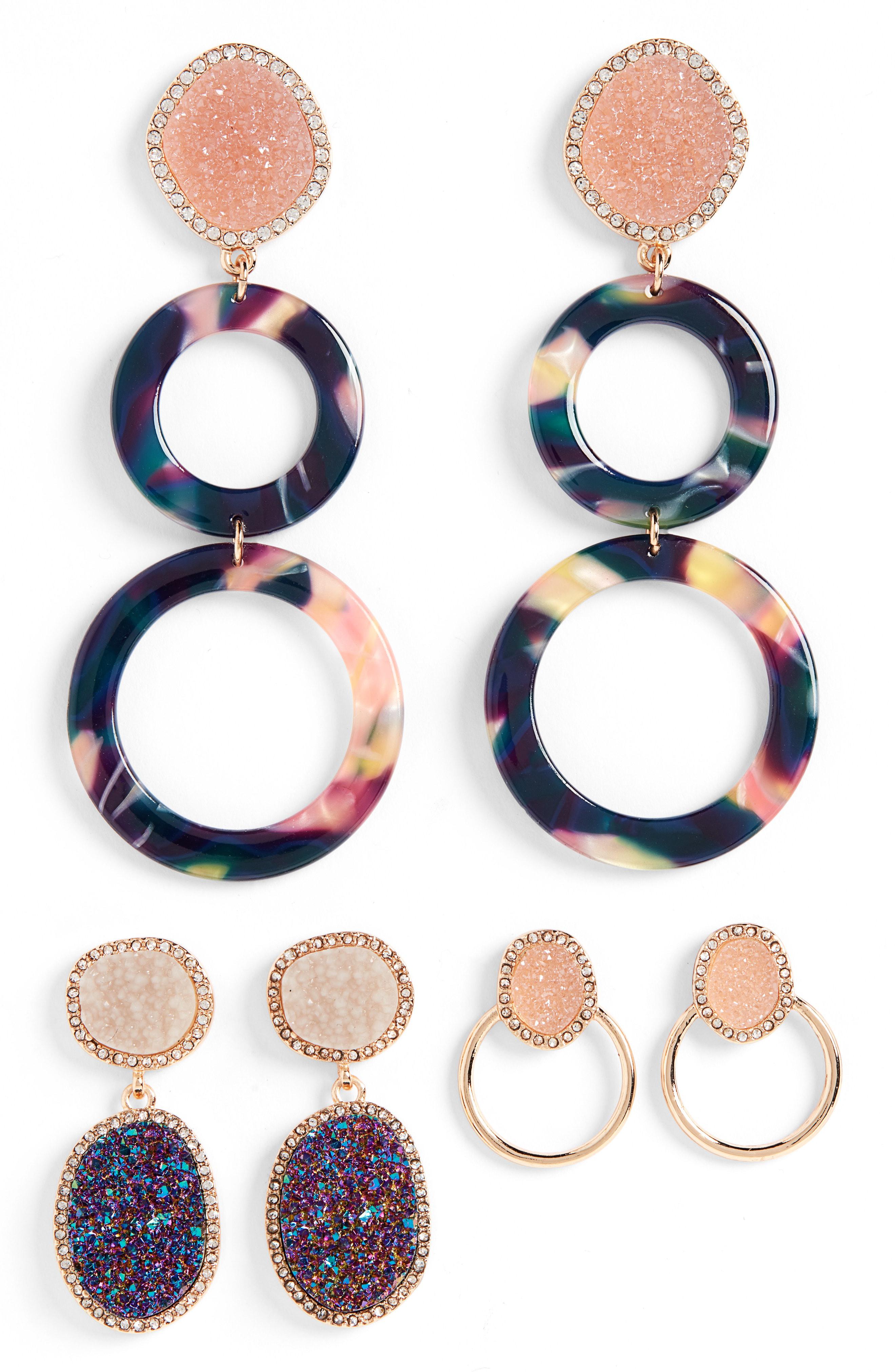 Lyst - Baublebar Set Of 3 Hoop & Drop Earrings in Blue