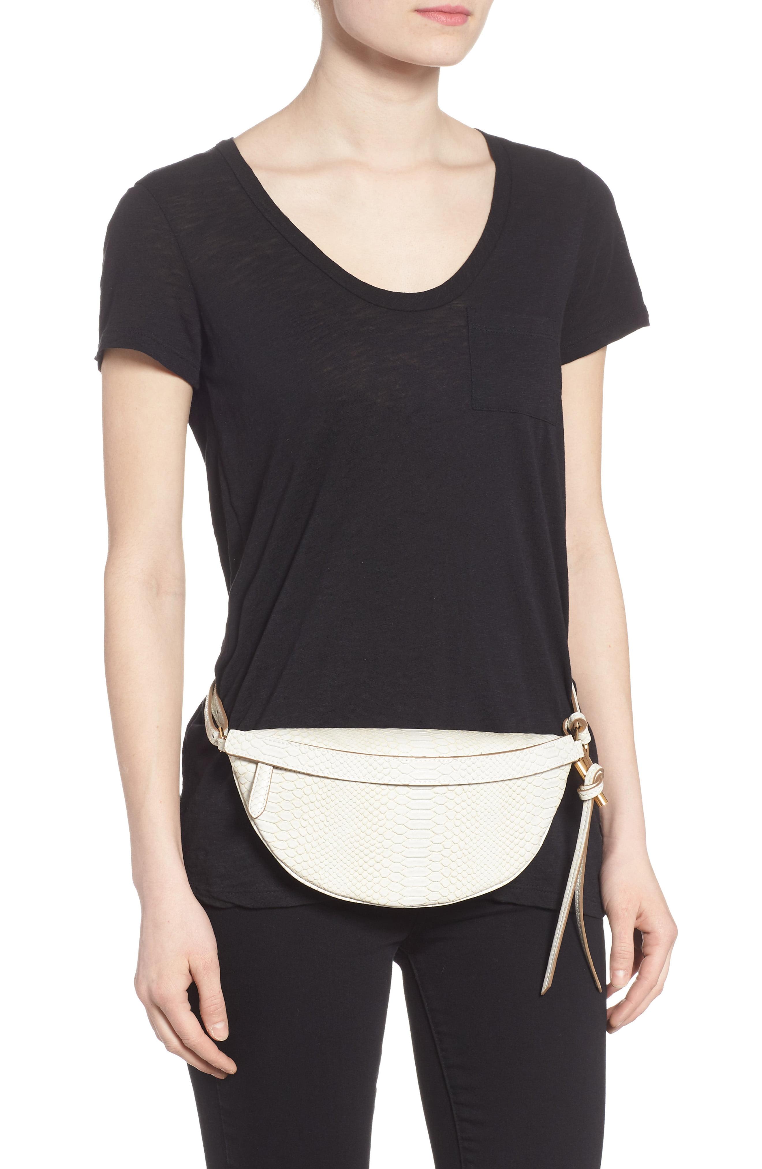 Stella McCartney Alter Snake Faux Leather Fanny Pack in White - Lyst