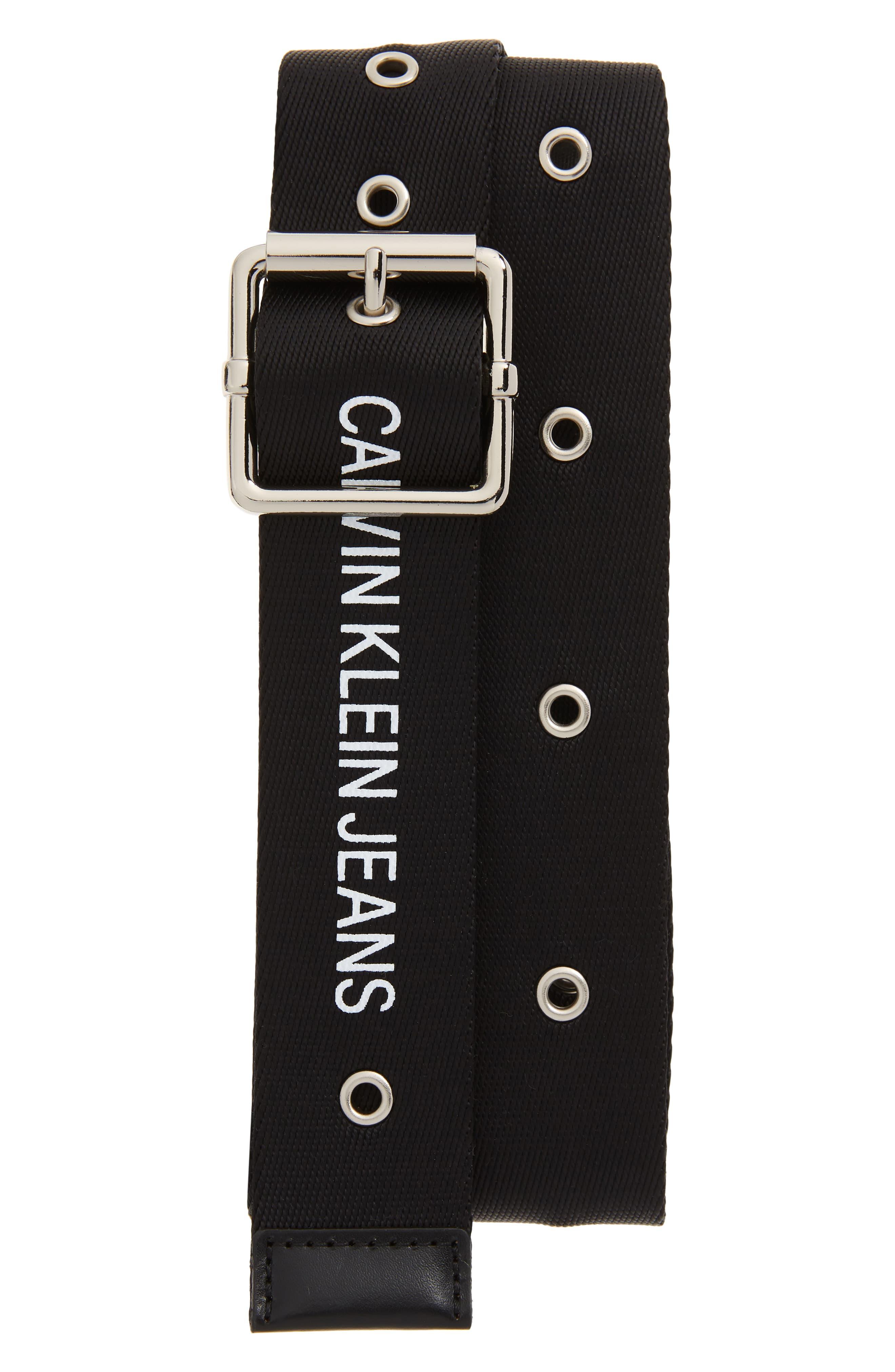 Calvin Klein Logo Web Belt in Black for Men - Lyst