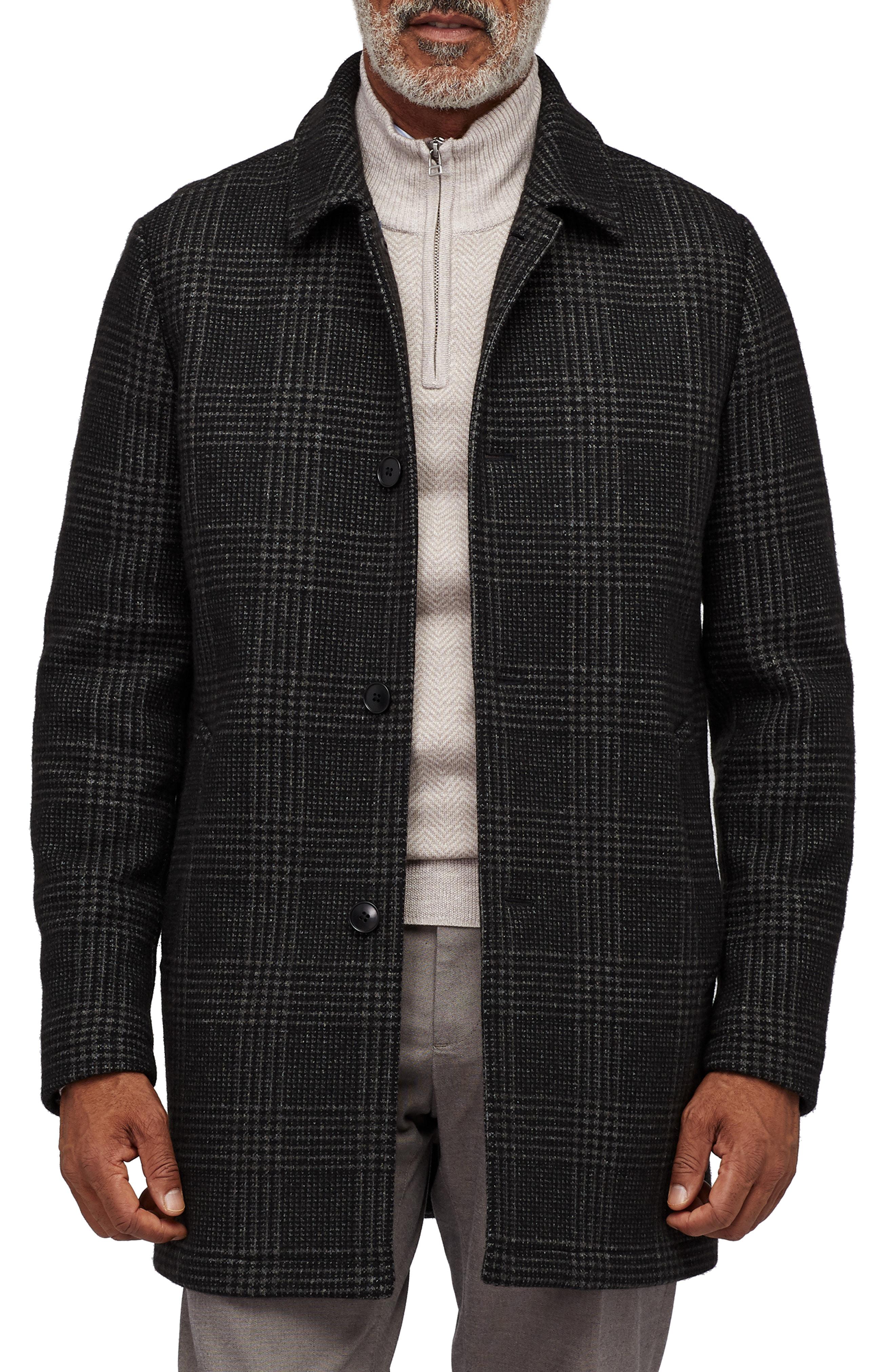 Lyst Bonobos Slim Fit Glen Plaid Wool Blend Car Coat in