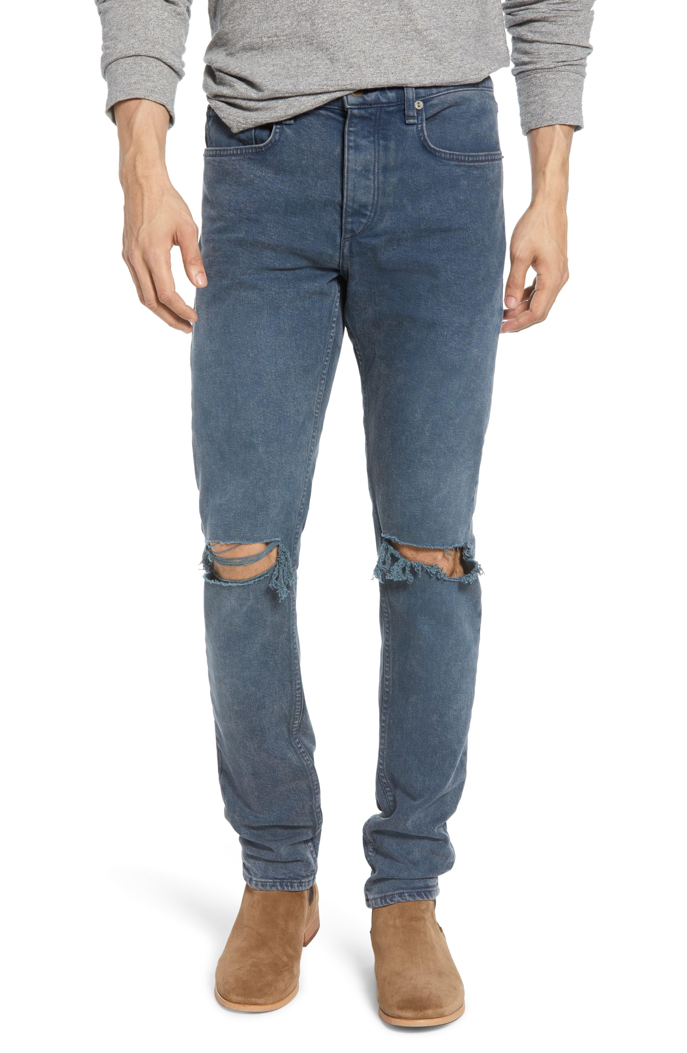 Rag & Bone Fit 1 Ripped Skinny Fit Jeans in Blue for Men - Lyst