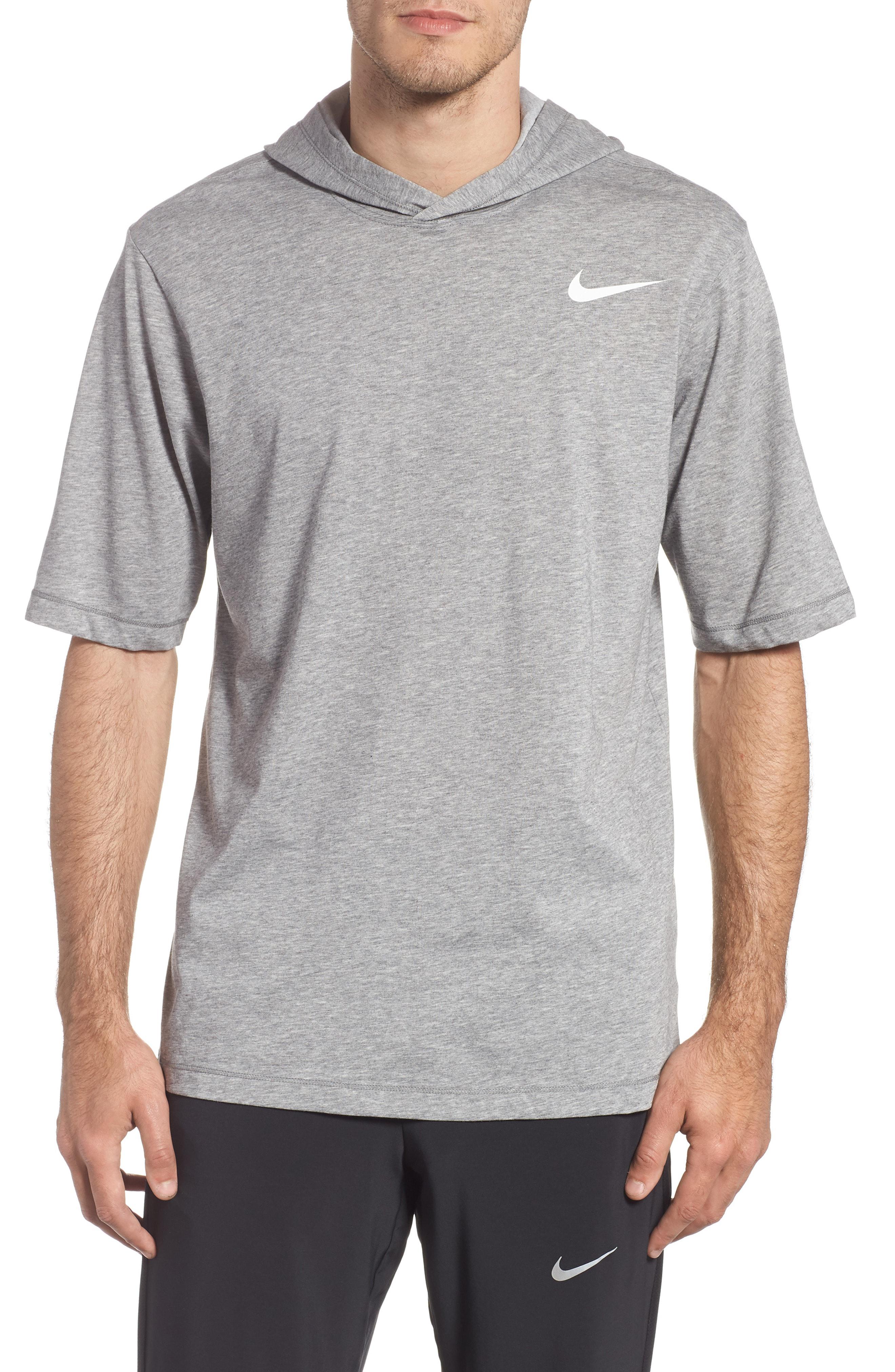 Nike Training Dry Short Sleeve Hoodie in Blue for Men - Lyst