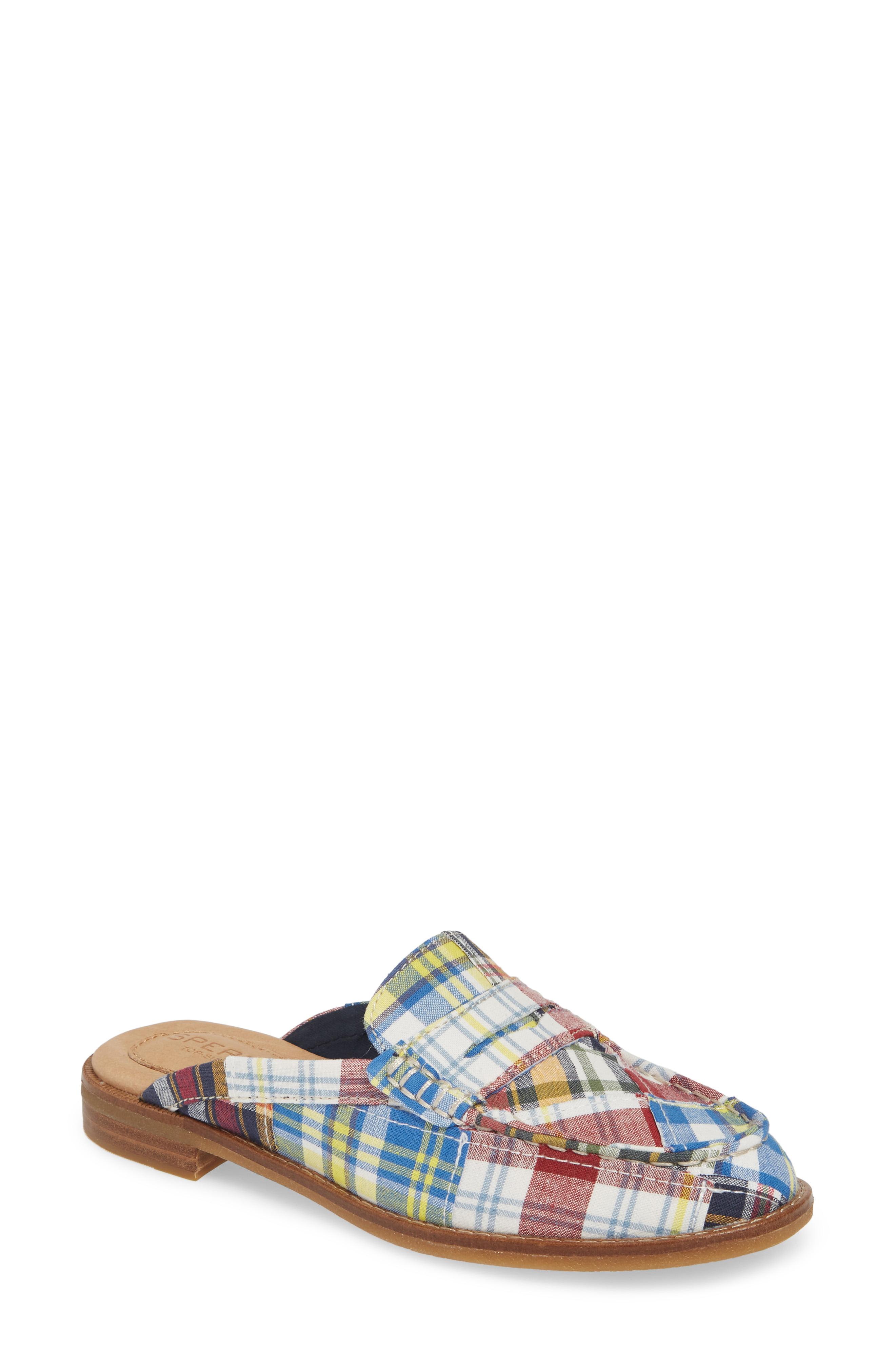 sperry plaid mules