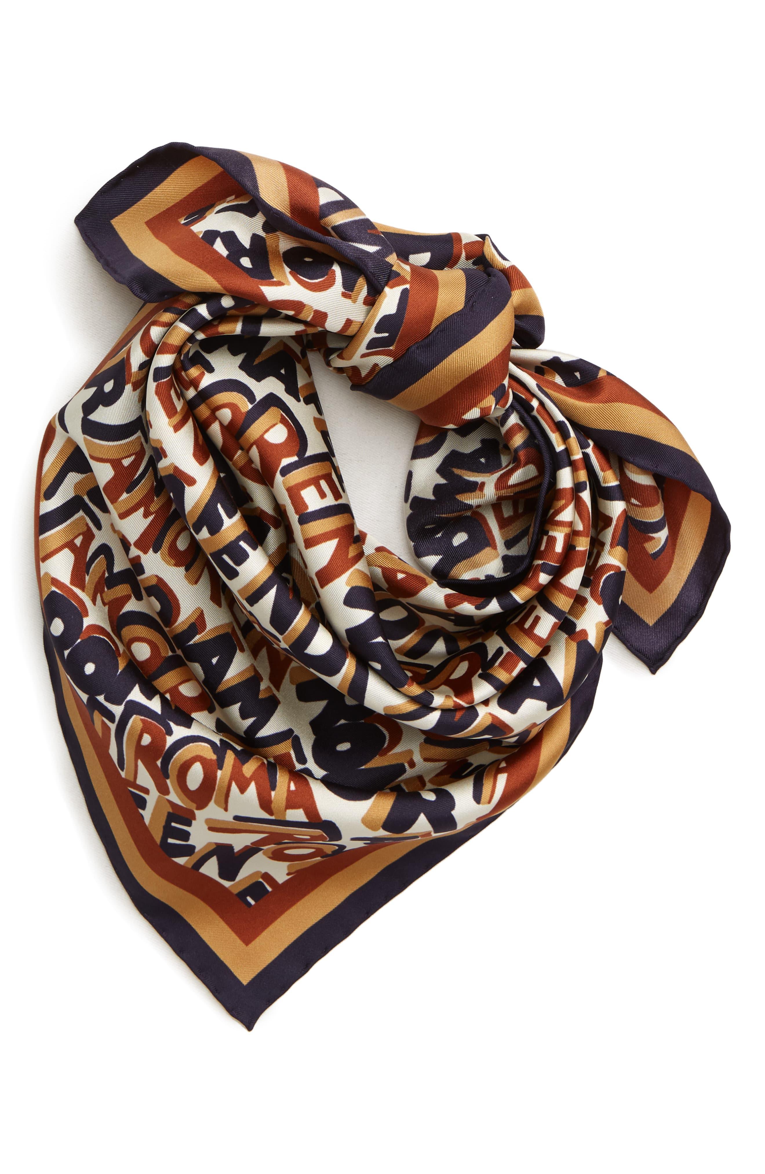 Fendi Graffiti Logo Silk Scarf - Lyst