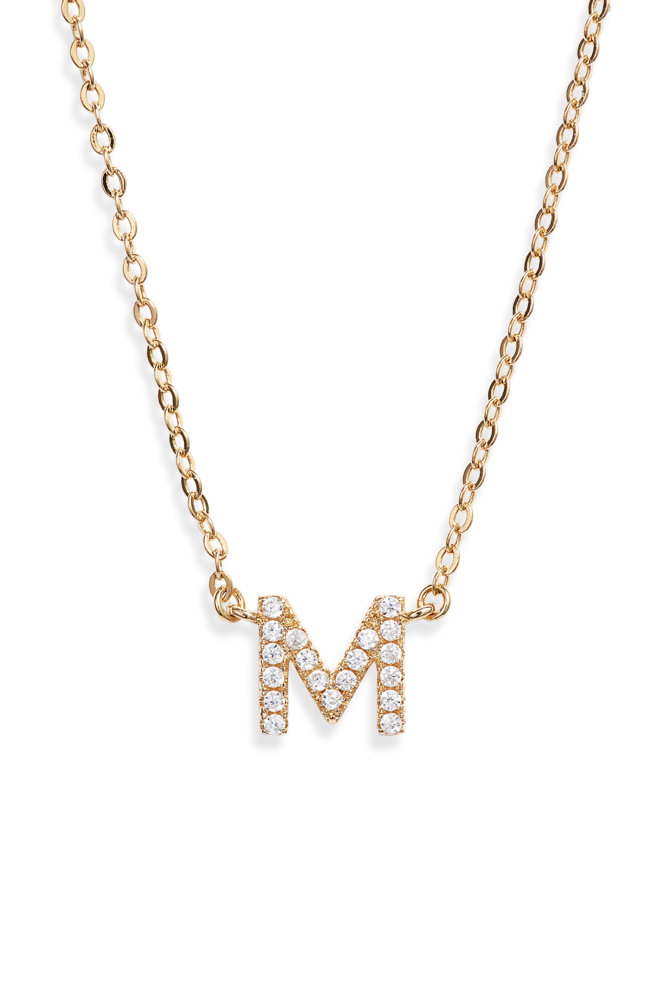 Lyst Nordstrom Delicate Cubic Zirconia Initial Pendant Necklace in