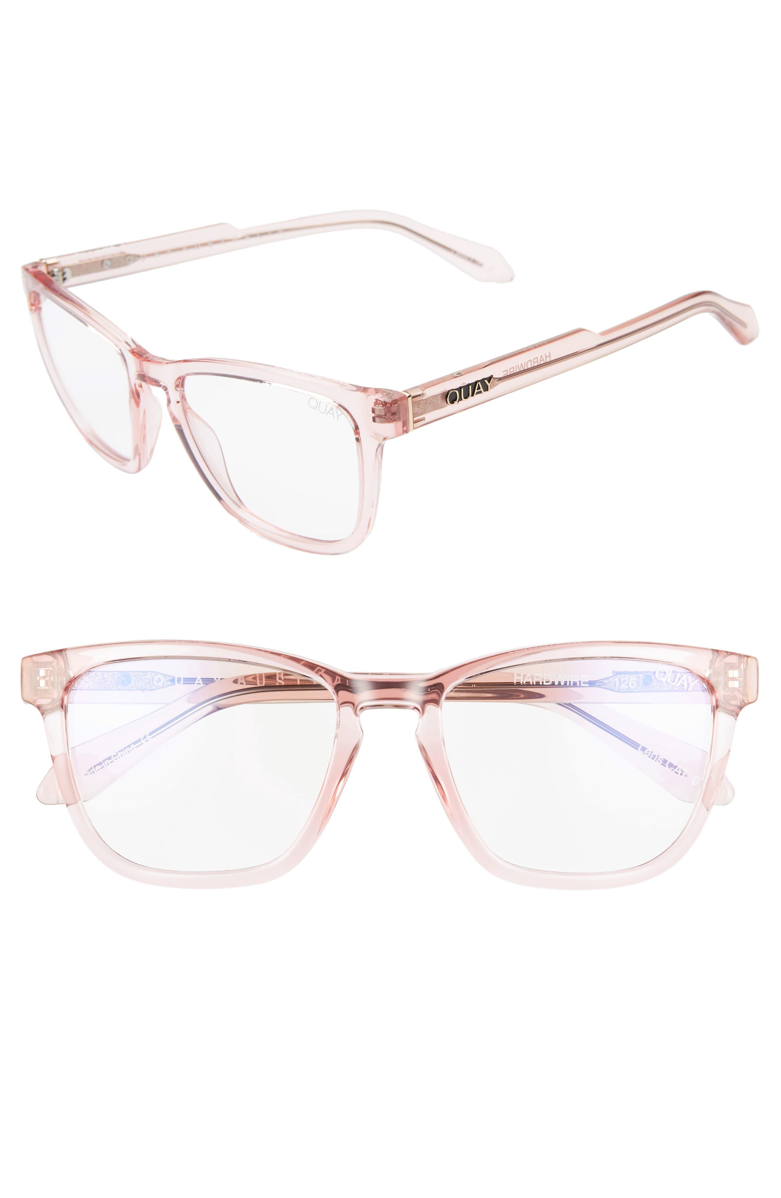 Quay Hardwire 54mm Blue Light Blocking Glasses in Pink Lyst
