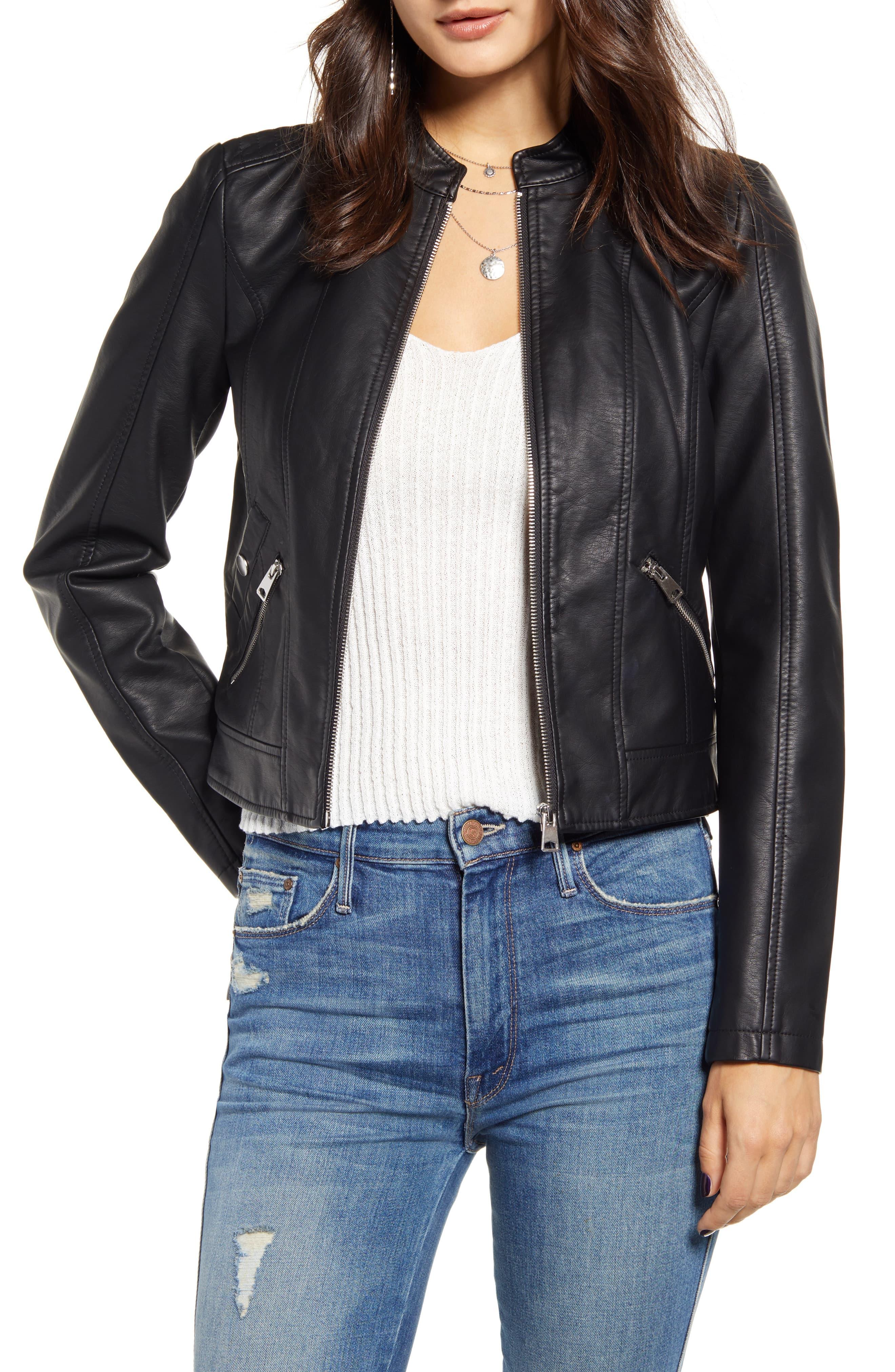 Vero Moda Khloe Faux Leather Jacket in Black - Lyst