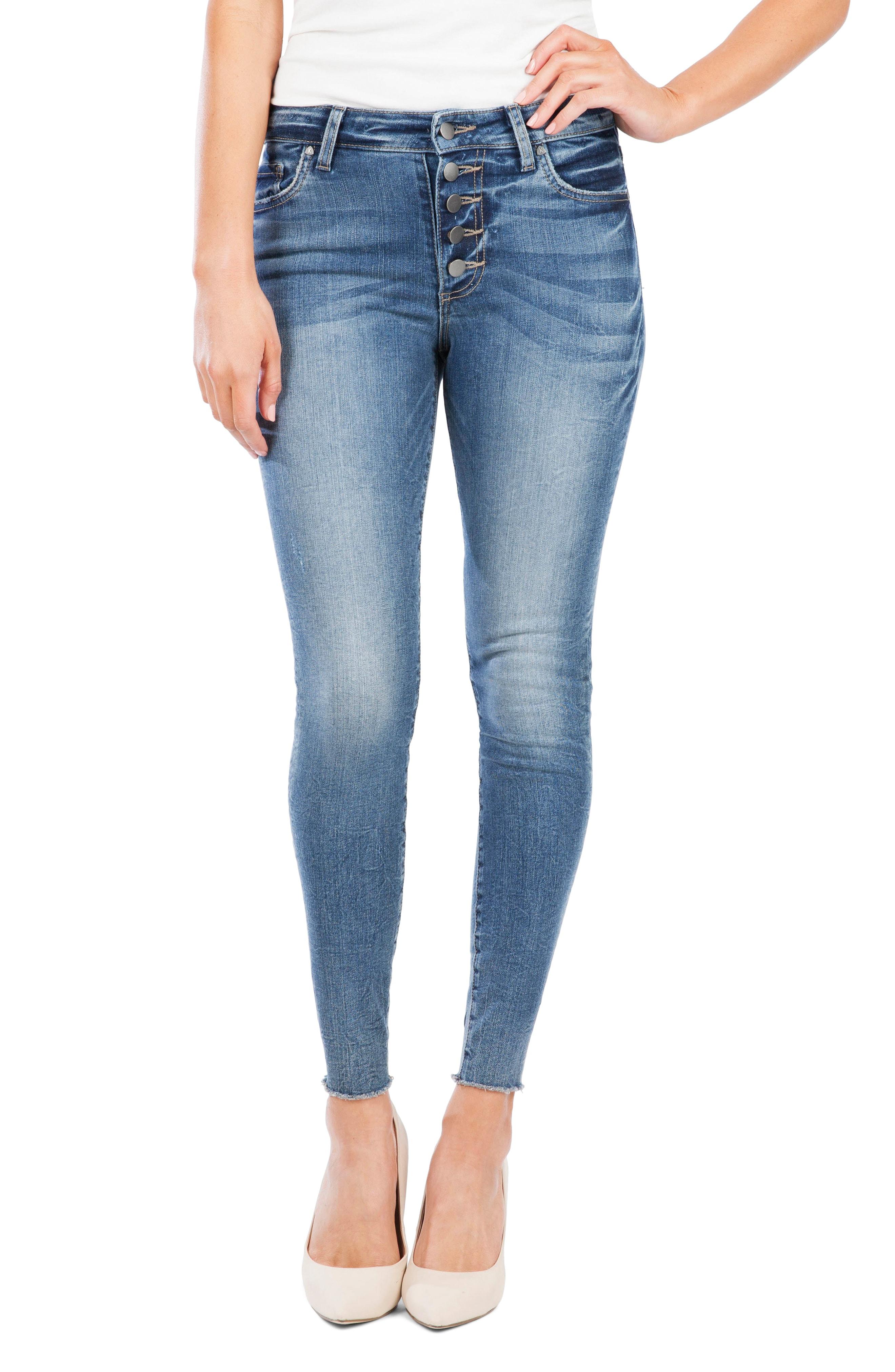 Lyst - Kut From The Kloth Donna Button Fly Skinny Jeans in Blue