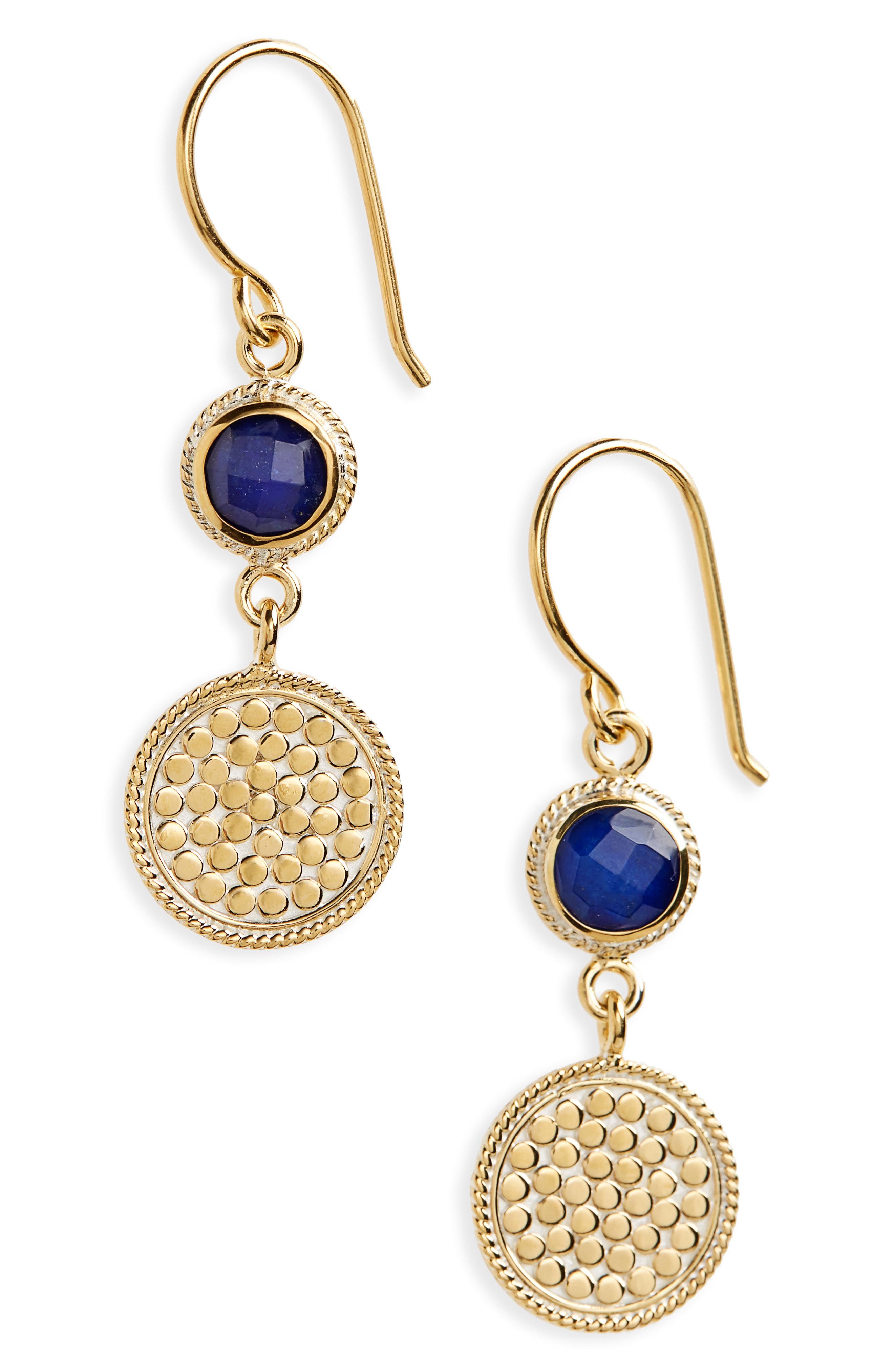 Lyst - Anna Beck Semiprecious Stone Double Drop Earrings in Blue