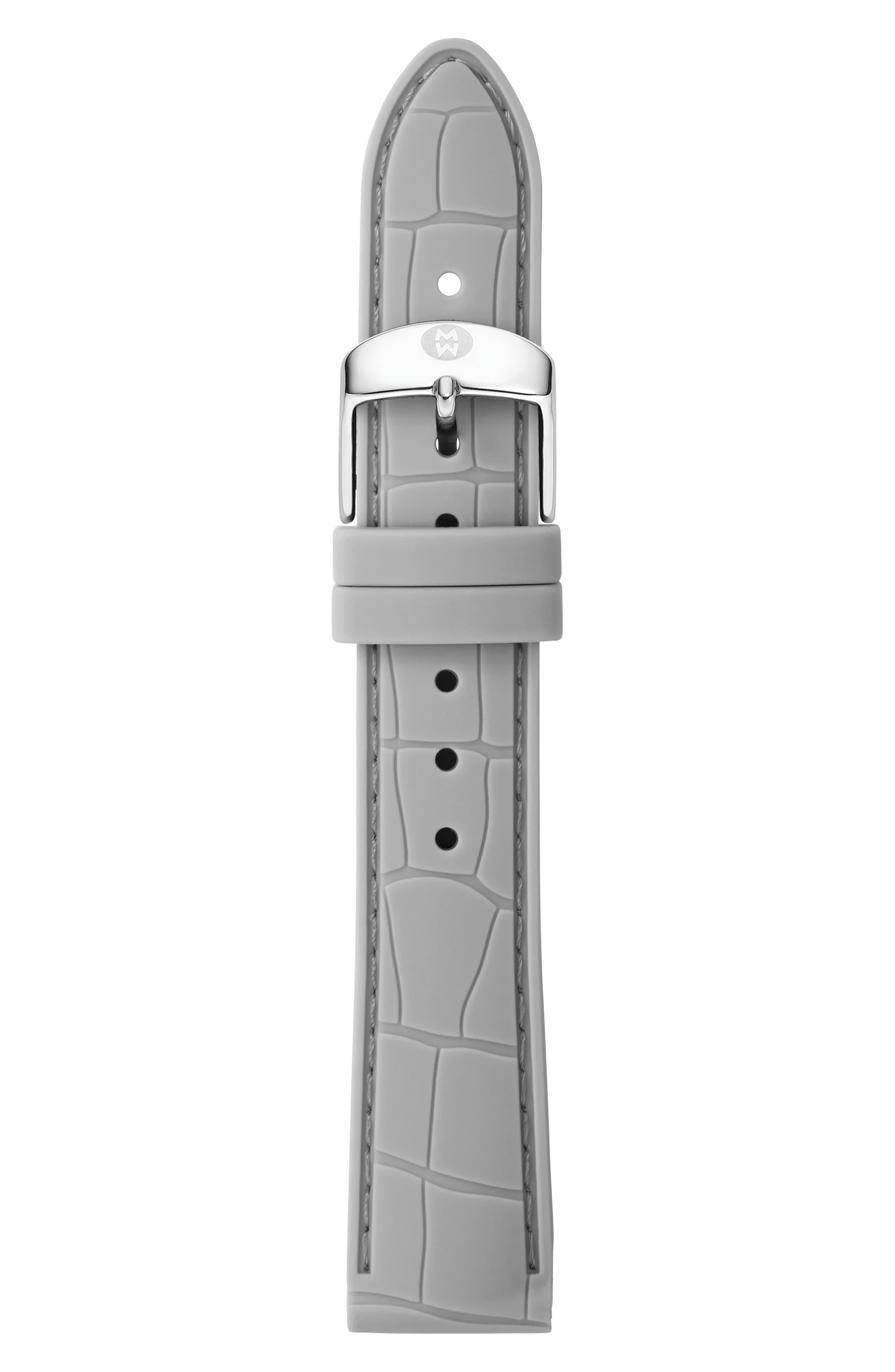 Michele 18mm Silicone Watch Strap in Gray Lyst