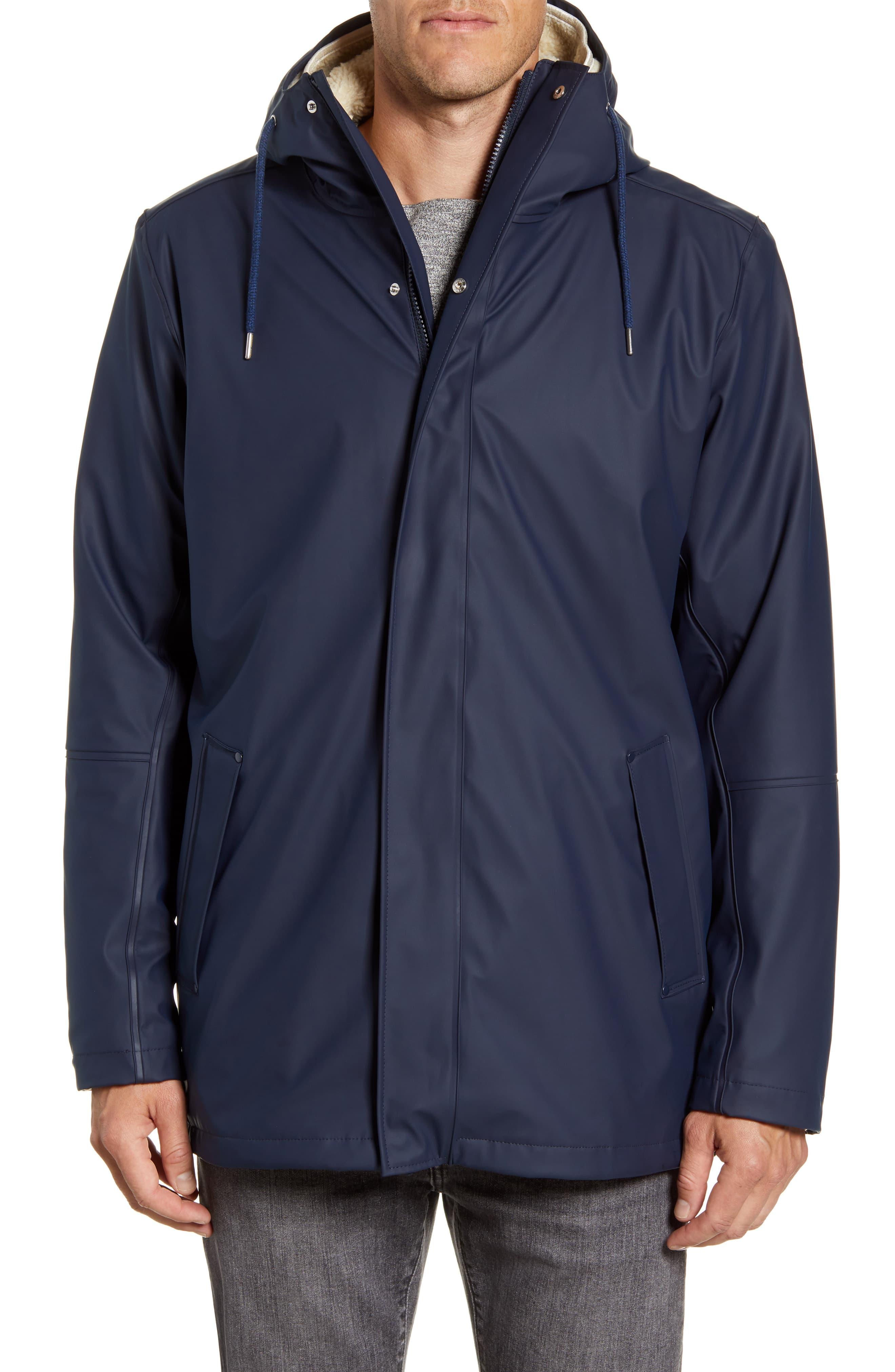 bright blue waterproof jacket