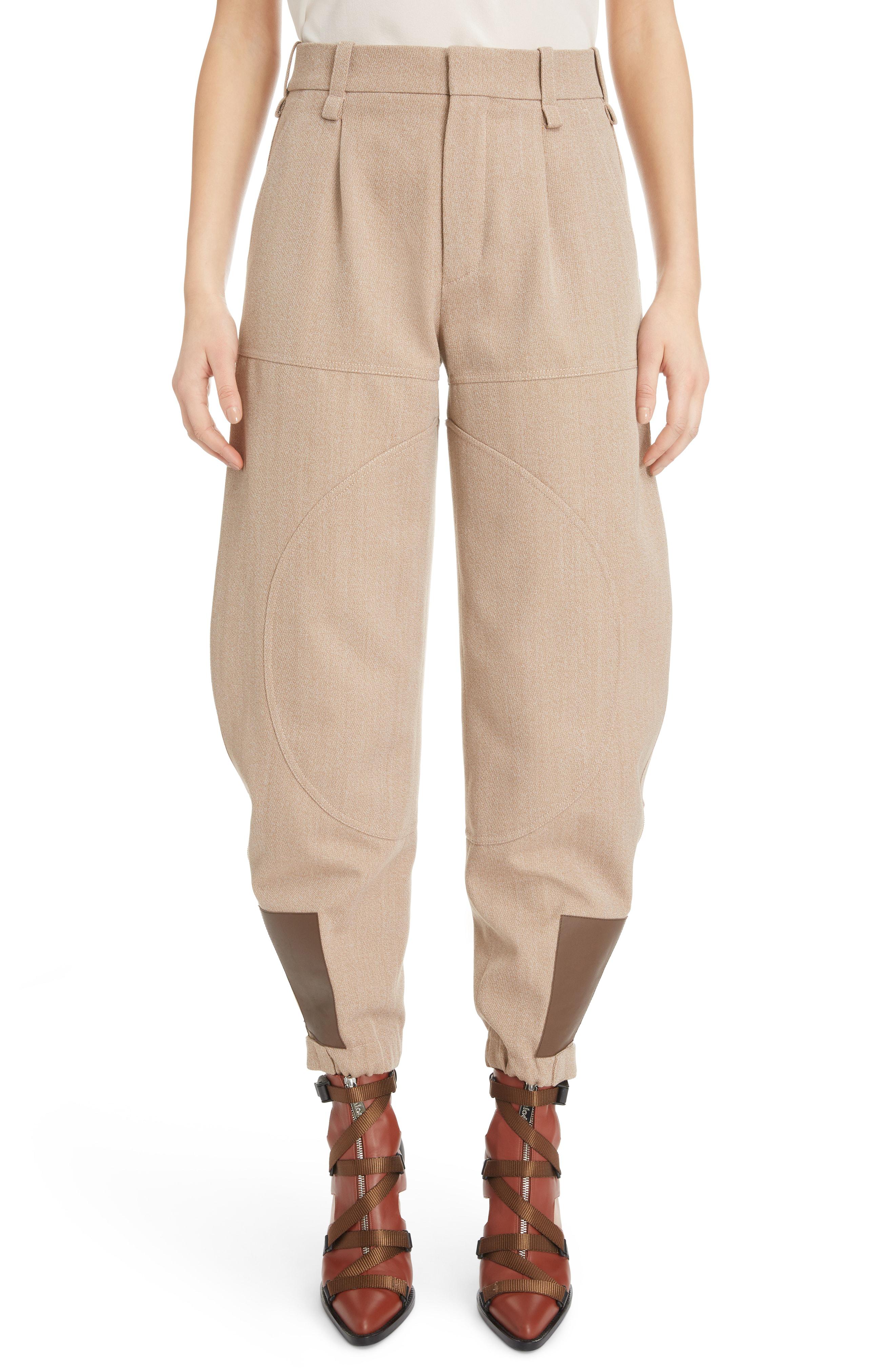 Lyst - Chloé Wool & Cotton Blend Jodhpur Pants in Brown