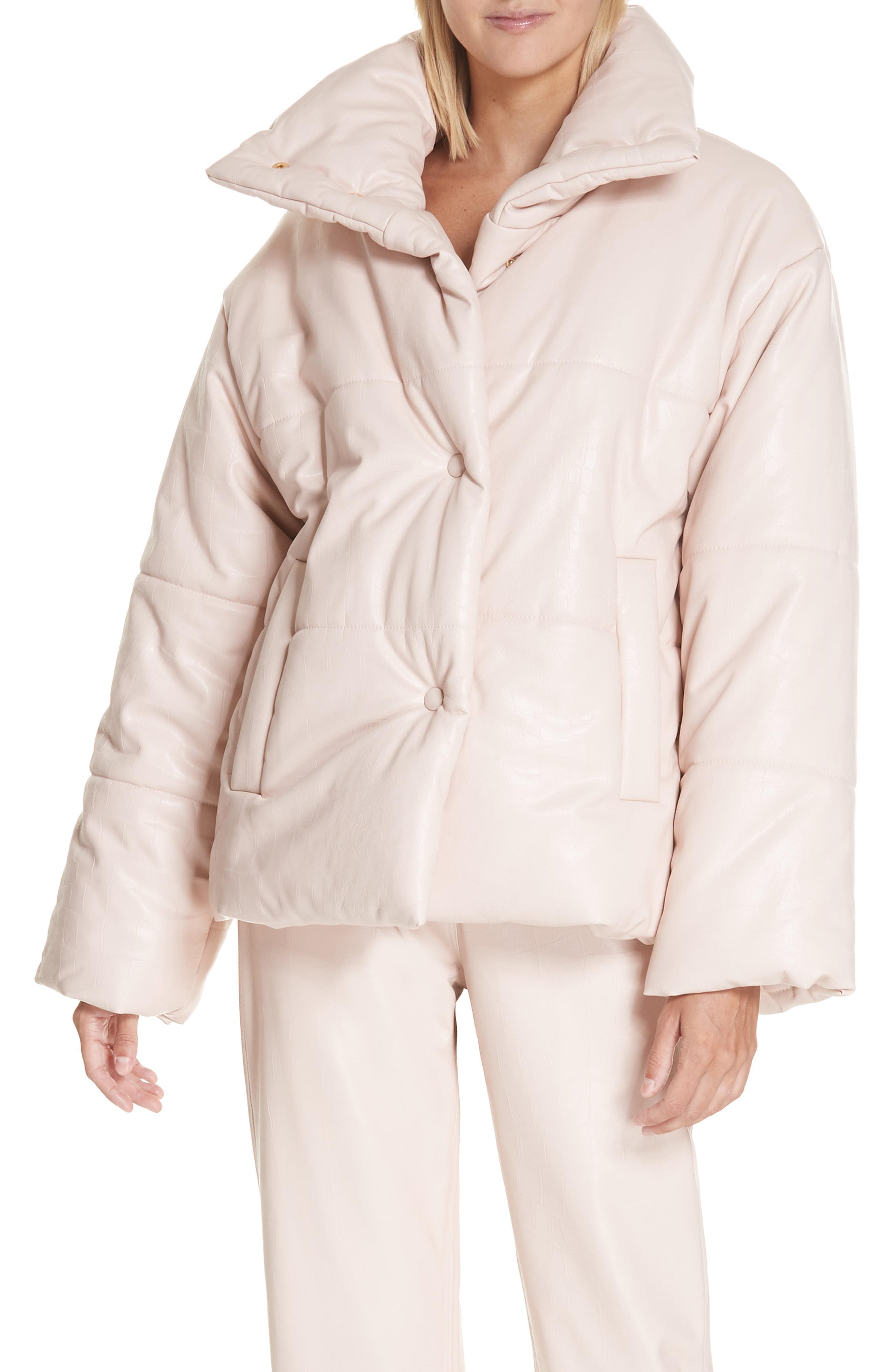 nanushka faux leather puffer
