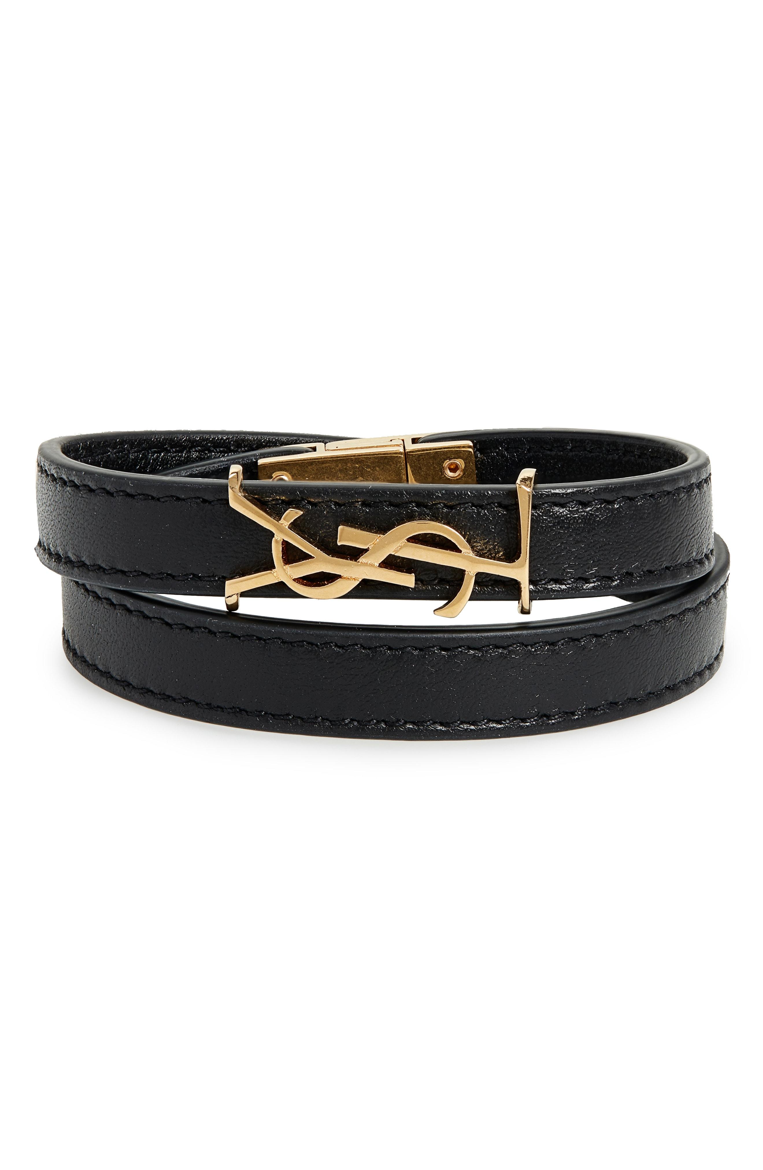 Lyst - Saint Laurent Opyum Ysl Double Wrap Bracelet