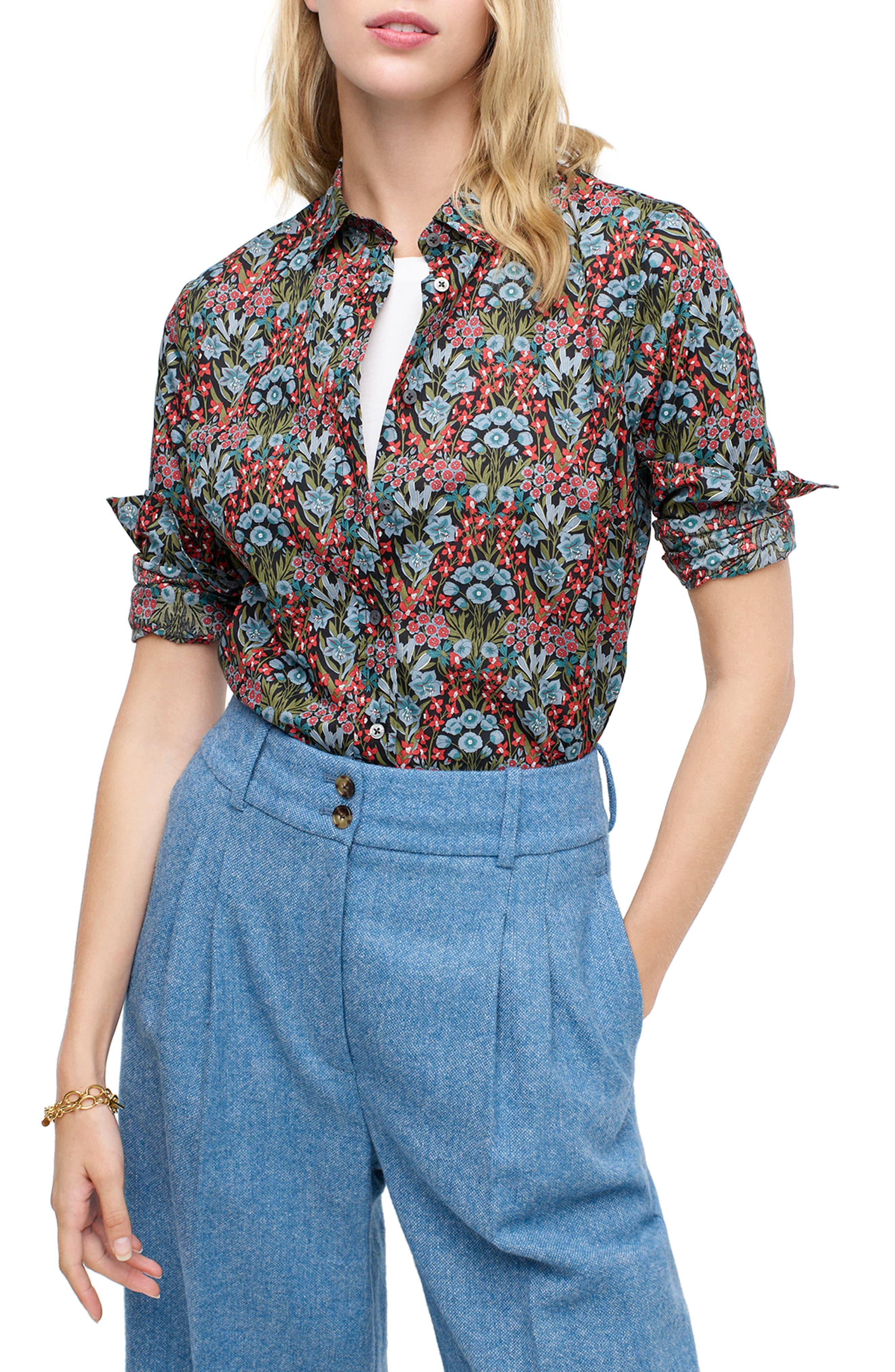 J.Crew Liberty Primrose Floral Print Perfect Shirt in Black - Lyst2640 x 4048
