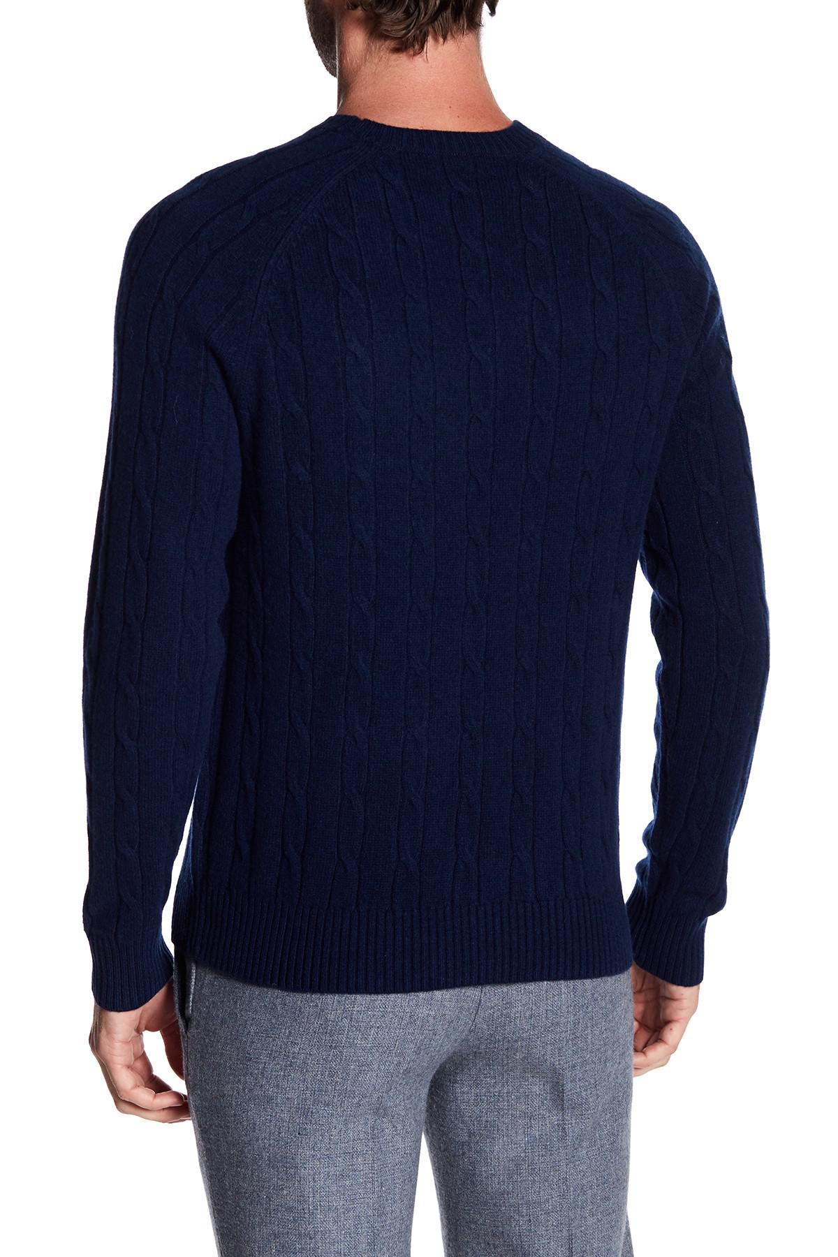 Brooks brothers Merino Wool Cable Knit Sweater in Blue for Men ...