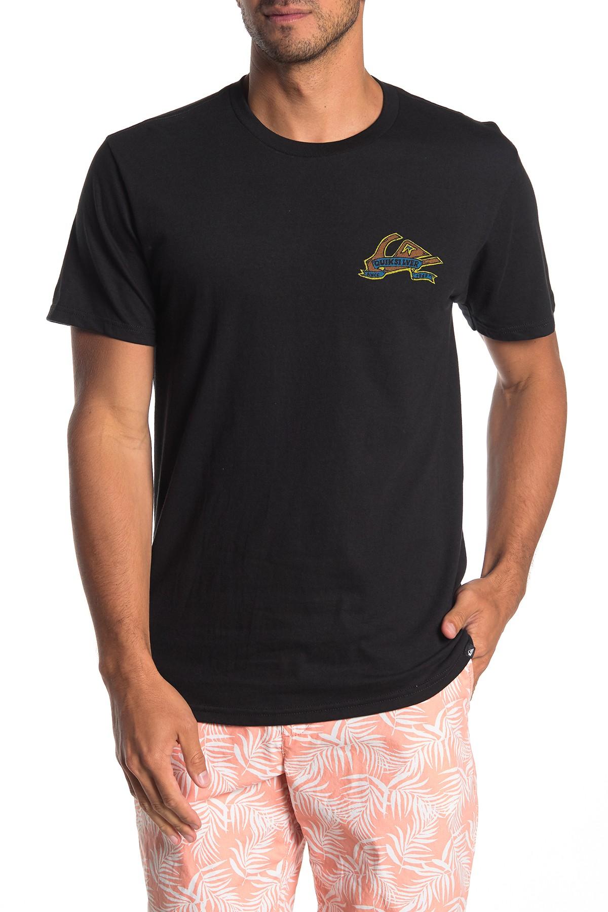 Quiksilver Tattered Graphic Logo T-shirt in Black for Men - Lyst