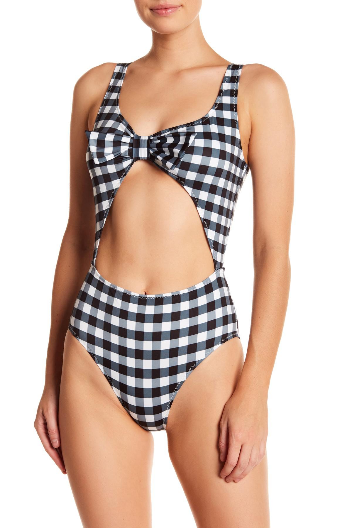 Lyst Solid & Striped The Laura Gingham Onepiece Swimsuit in Blue